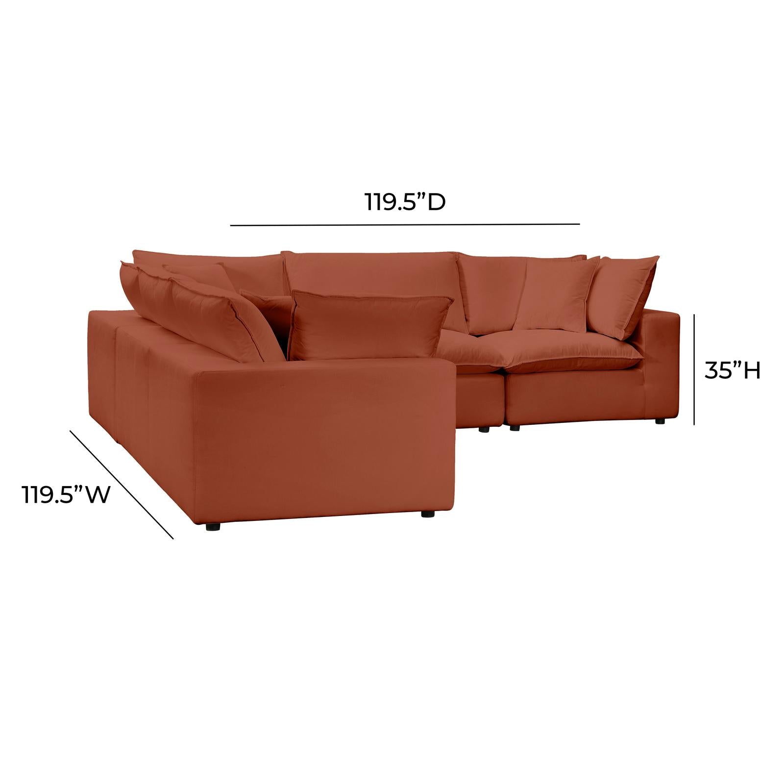 TOV Furniture Cali 5-Piece Performance Fabric Modular L-Sectional