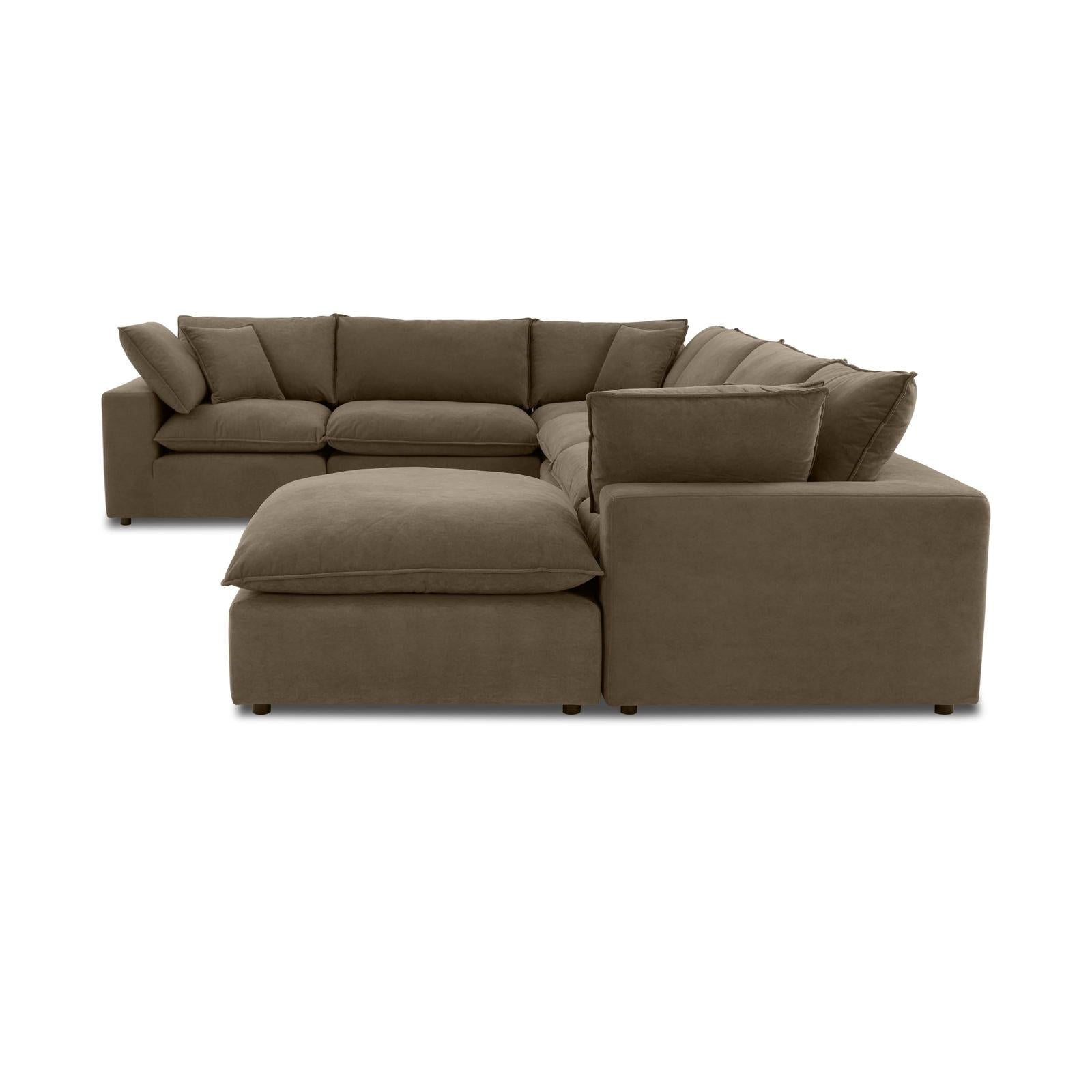 TOV Furniture Cali 7-Piece Chocolate Brown Performance Velvet Large Chaise Sectional