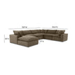 TOV Furniture Cali 7-Piece Chocolate Brown Performance Velvet Large Chaise Sectional