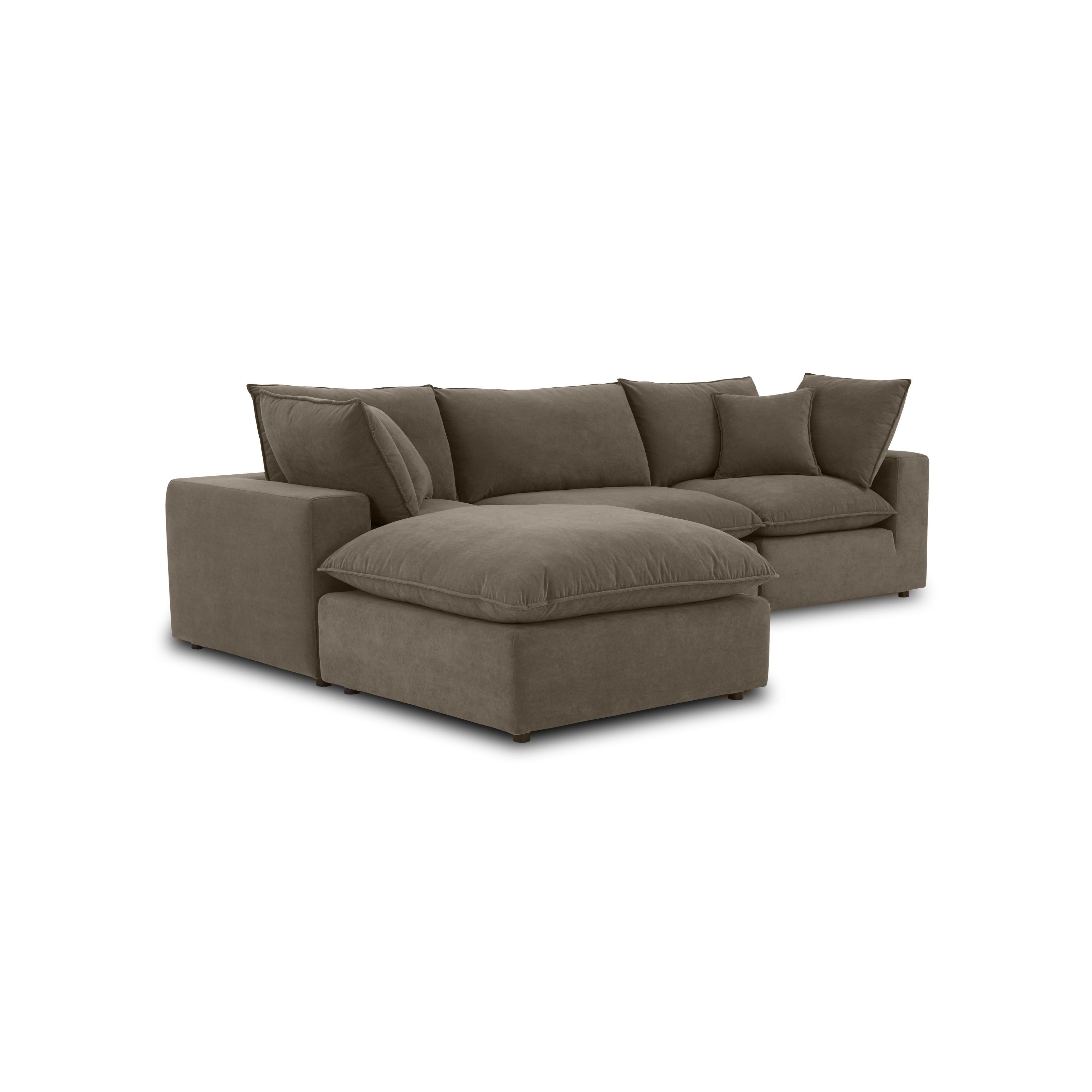 TOV Furniture Cali 4-Piece Chocolate Brown Performance Velvet Sectional