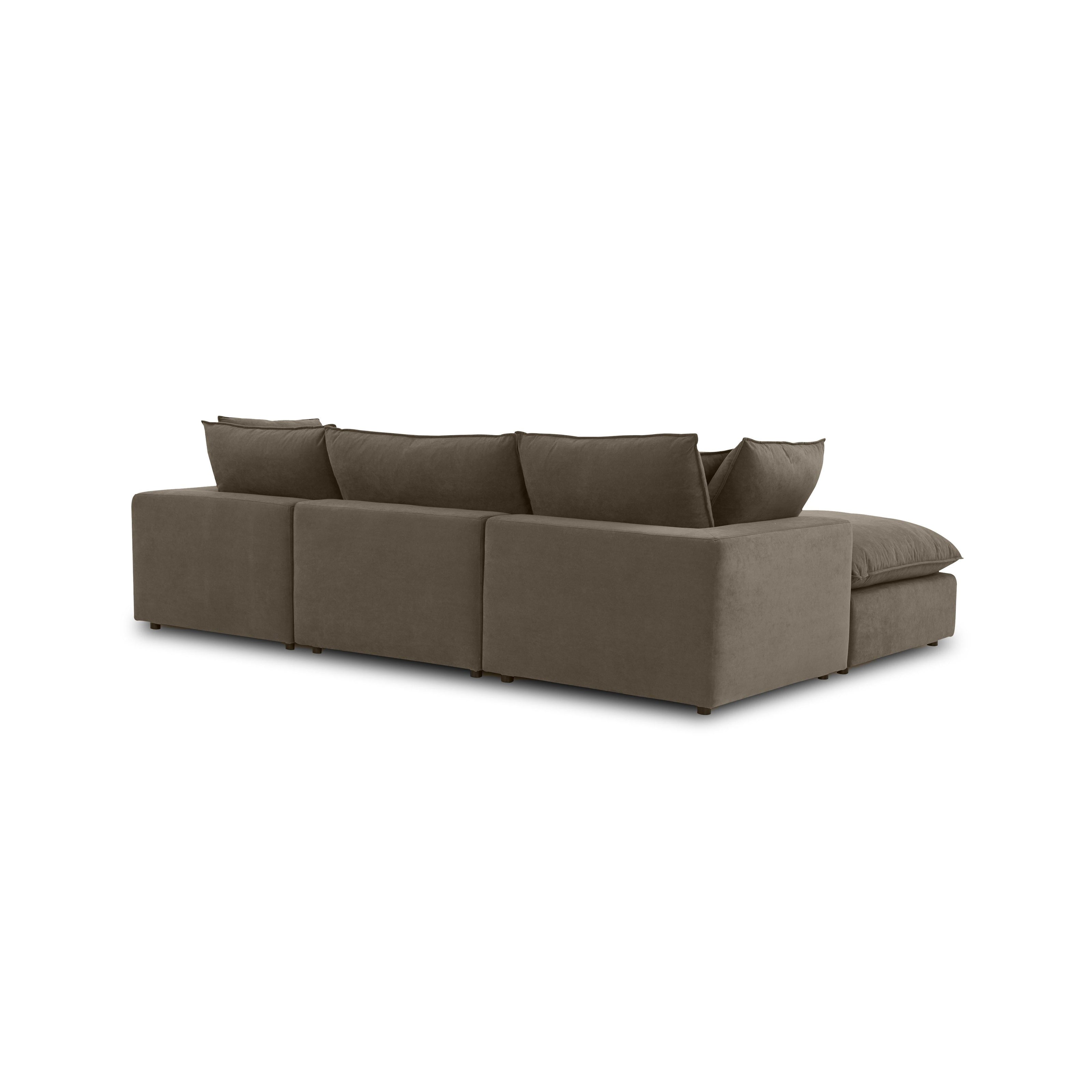 TOV Furniture Cali 4-Piece Chocolate Brown Performance Velvet Sectional