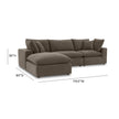 TOV Furniture Cali 4-Piece Chocolate Brown Performance Velvet Sectional