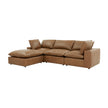 TOV Furniture Cali 4-Piece Brown Leather Modular Sectional