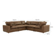 TOV Furniture Cali 5-Piece Brown Leather Modular L-Sectional