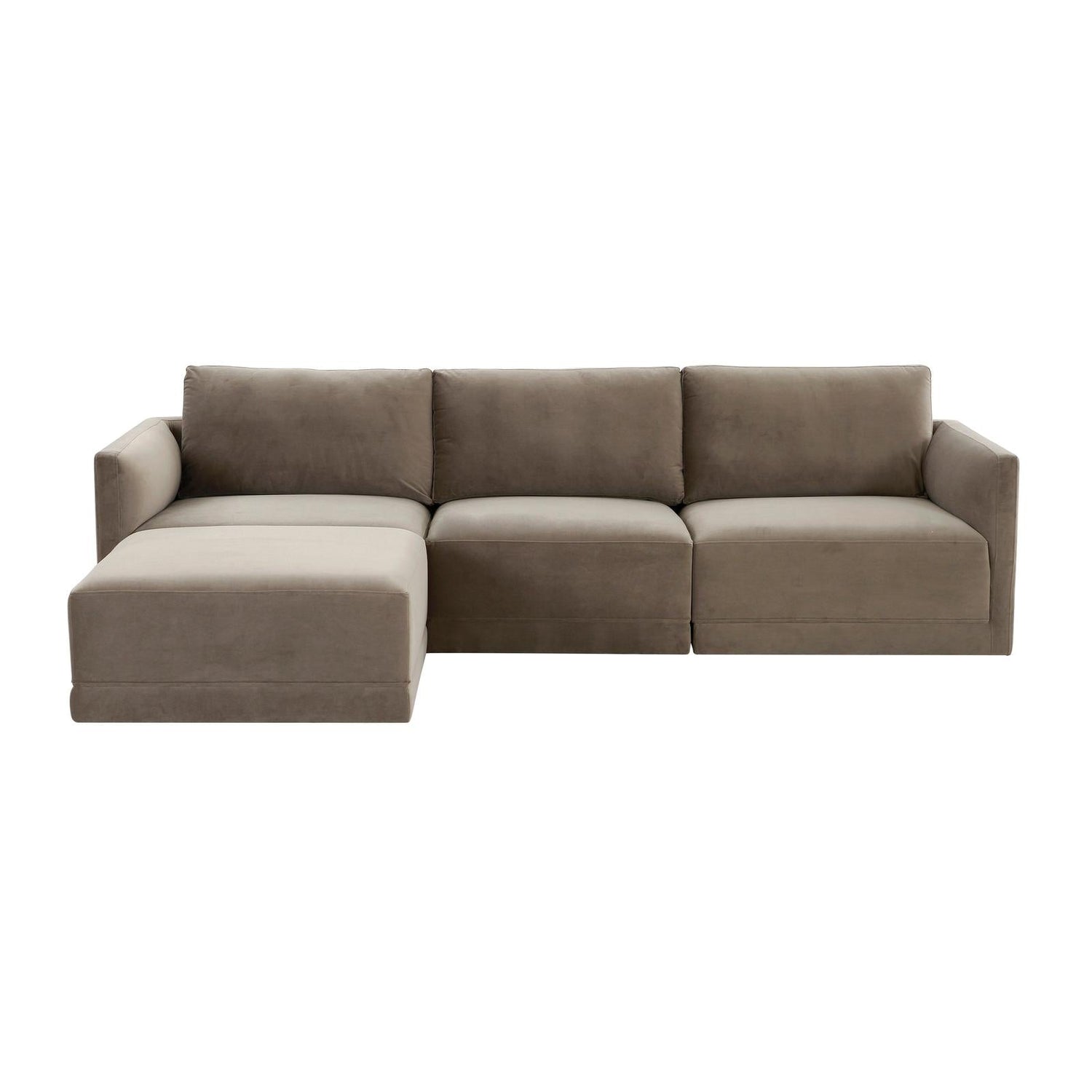 TOV Furniture Willow 4-Piece Performance Velvet Modular Sectional
