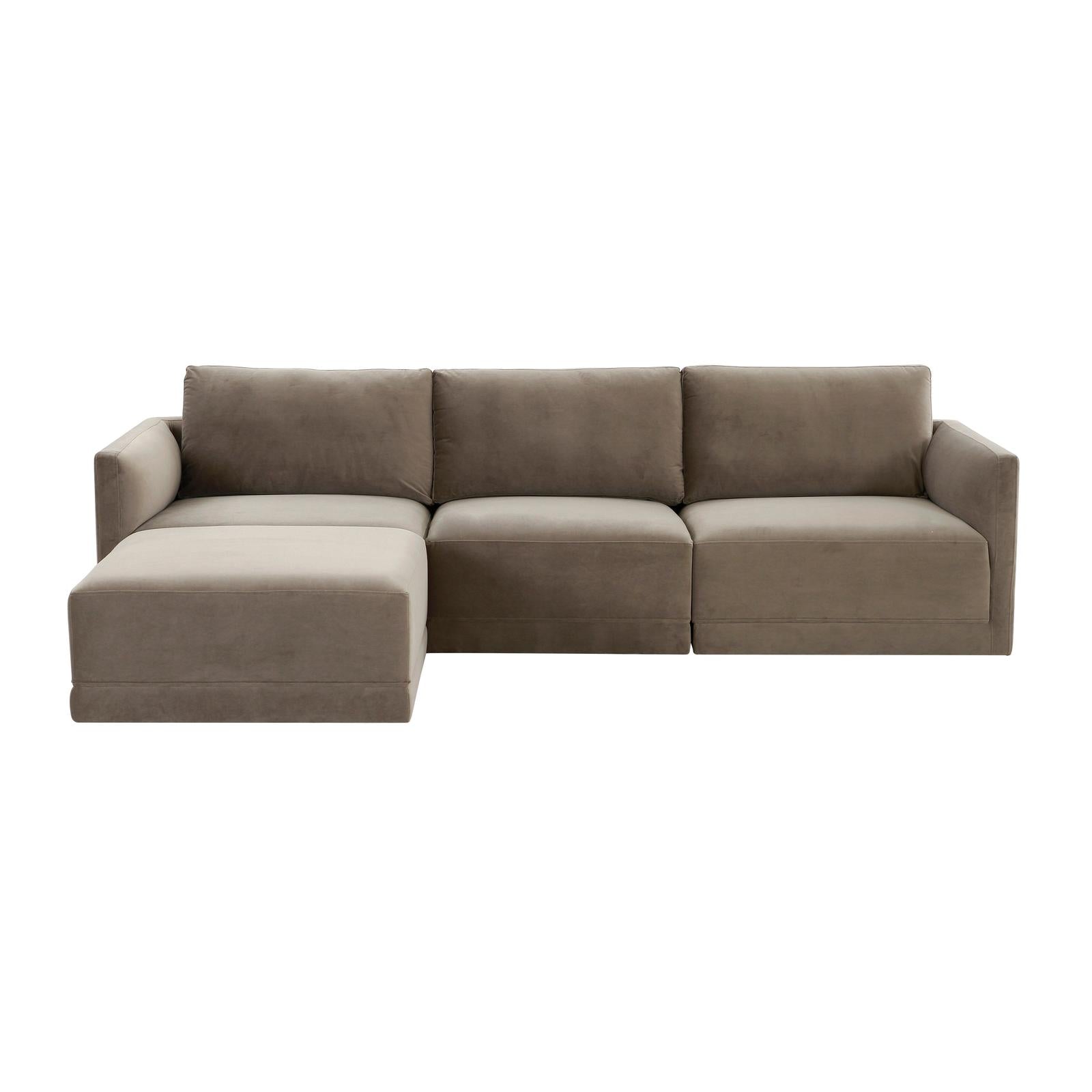 TOV Furniture Willow 4-Piece Performance Velvet Modular Sectional
