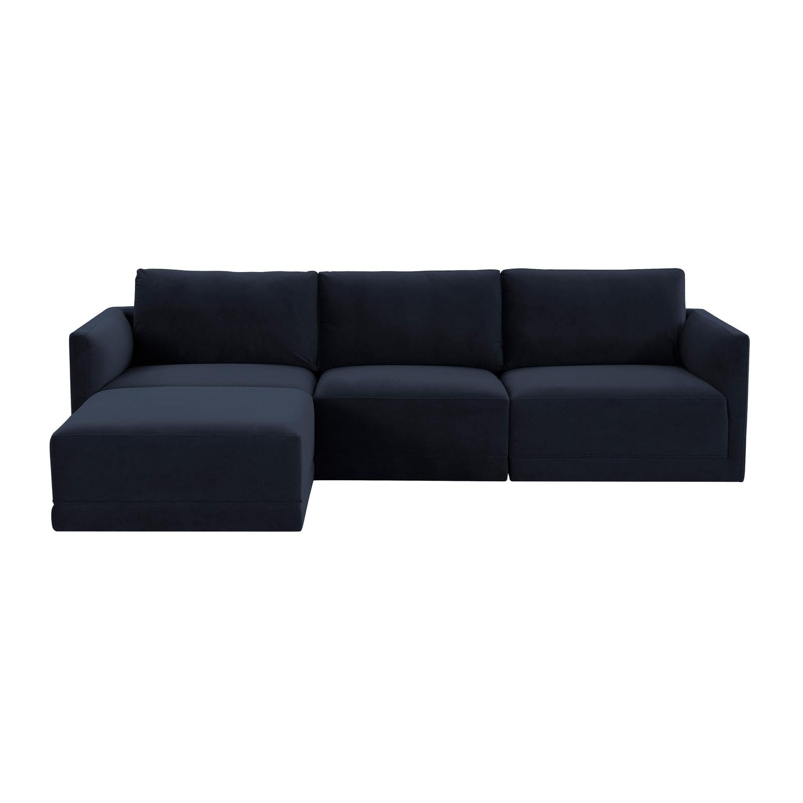 TOV Furniture Willow 4-Piece Performance Velvet Modular Sectional