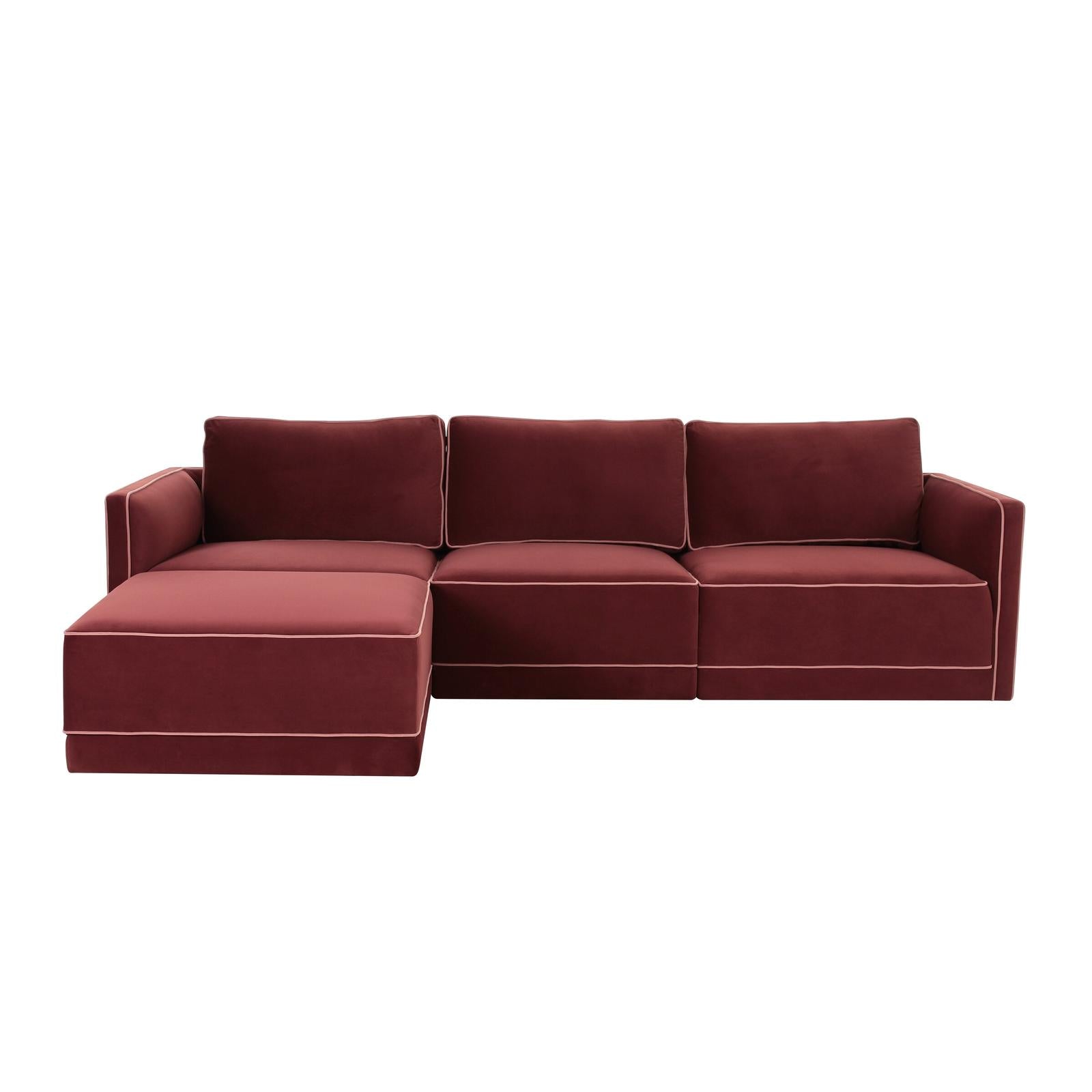 TOV Furniture Willow 4-Piece Performance Velvet Modular Sectional