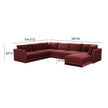 TOV Furniture Willow 5-Piece Performance Velvet Modular Sectional