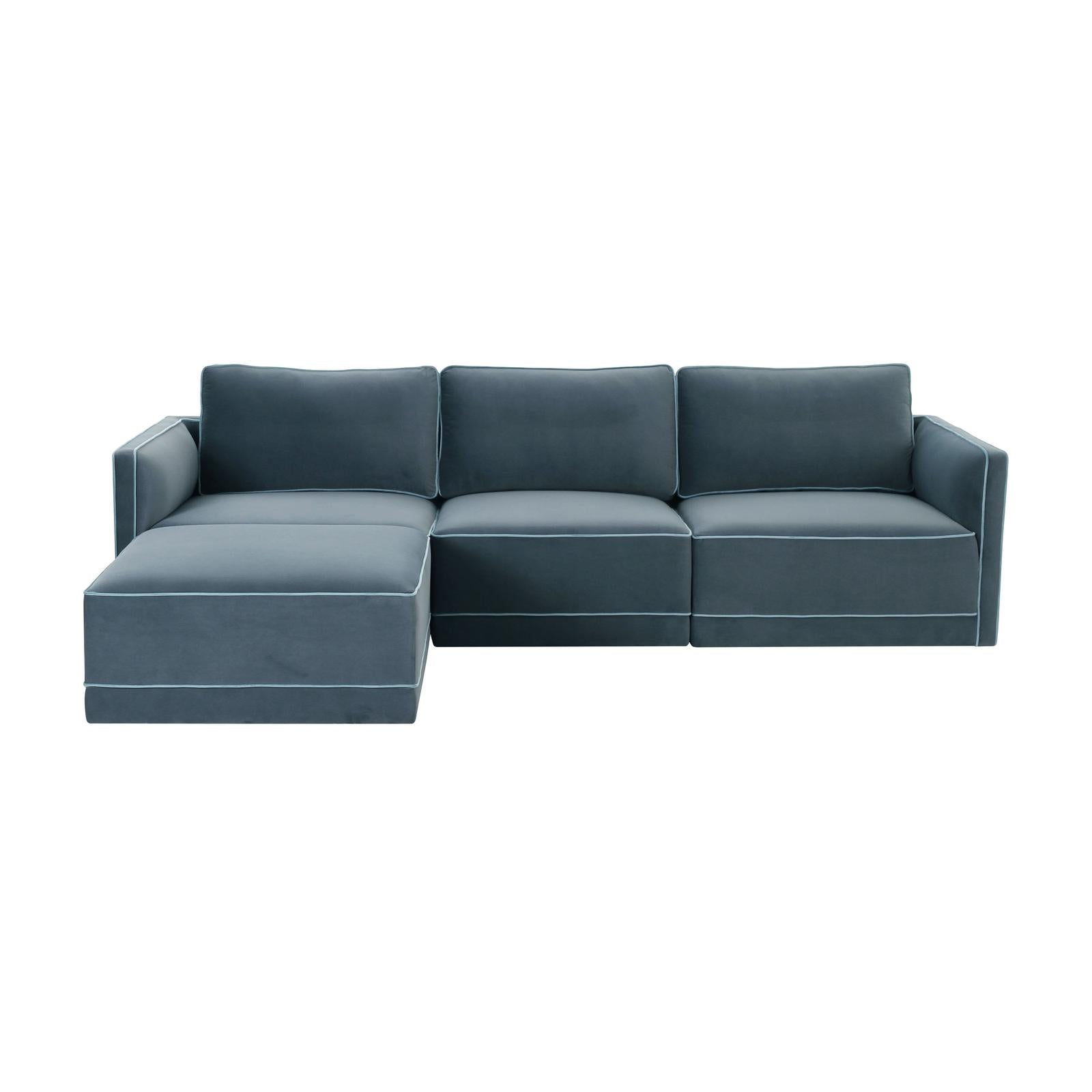 TOV Furniture Willow 4-Piece Performance Velvet Modular Sectional