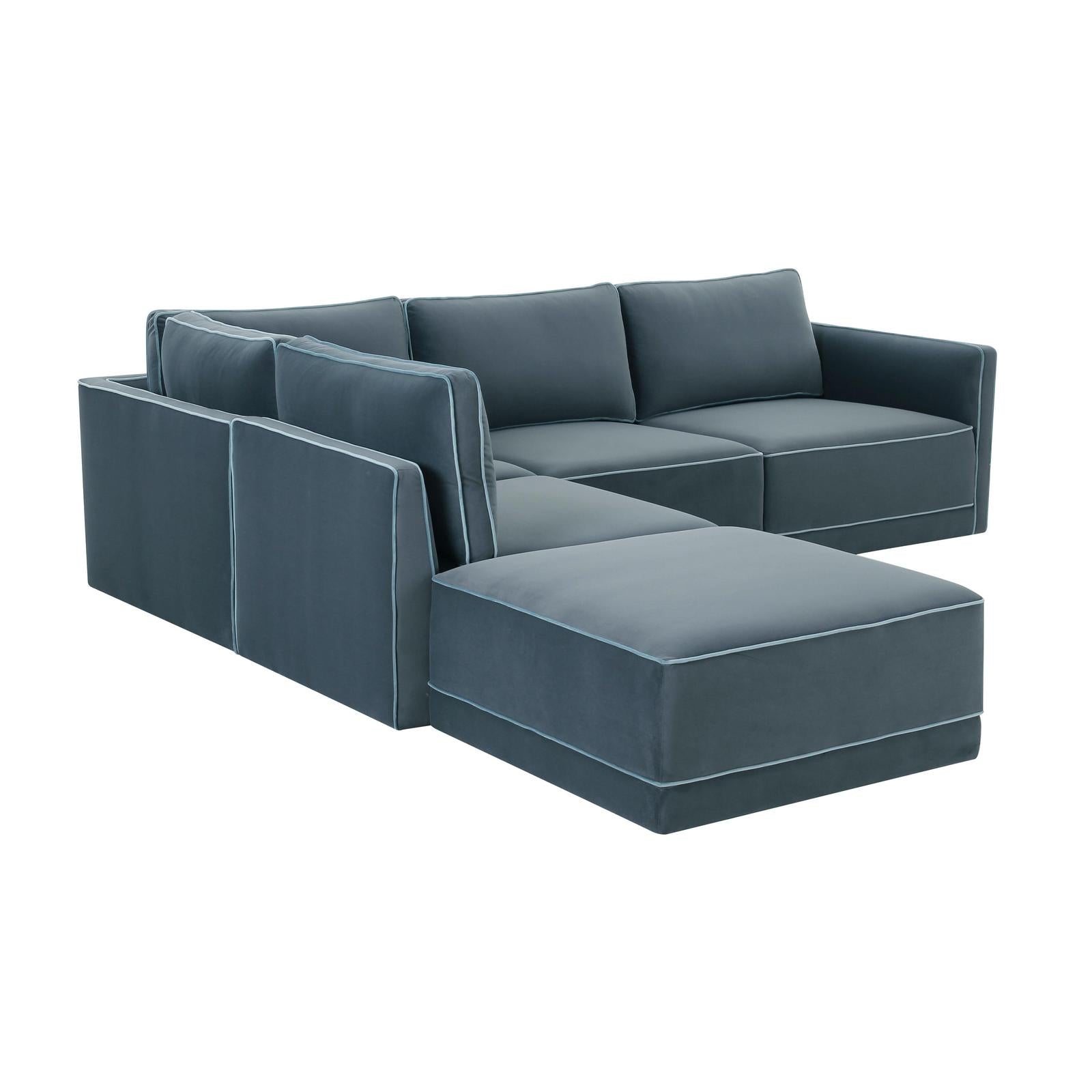TOV Furniture Willow 5-Piece Performance Velvet Modular Sectional