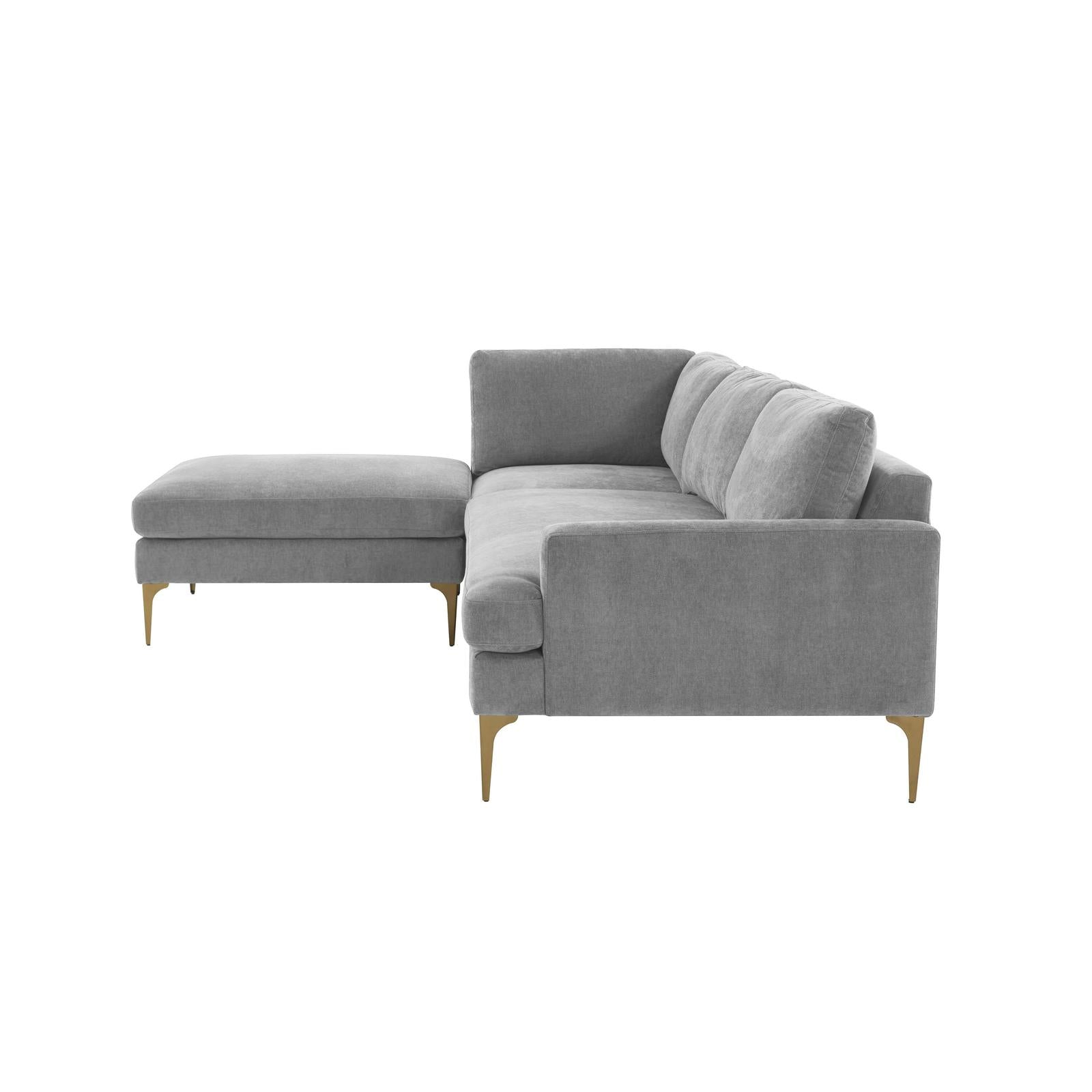TOV Furniture Serena 3-Piece Performance Velvet Chaise Sectional