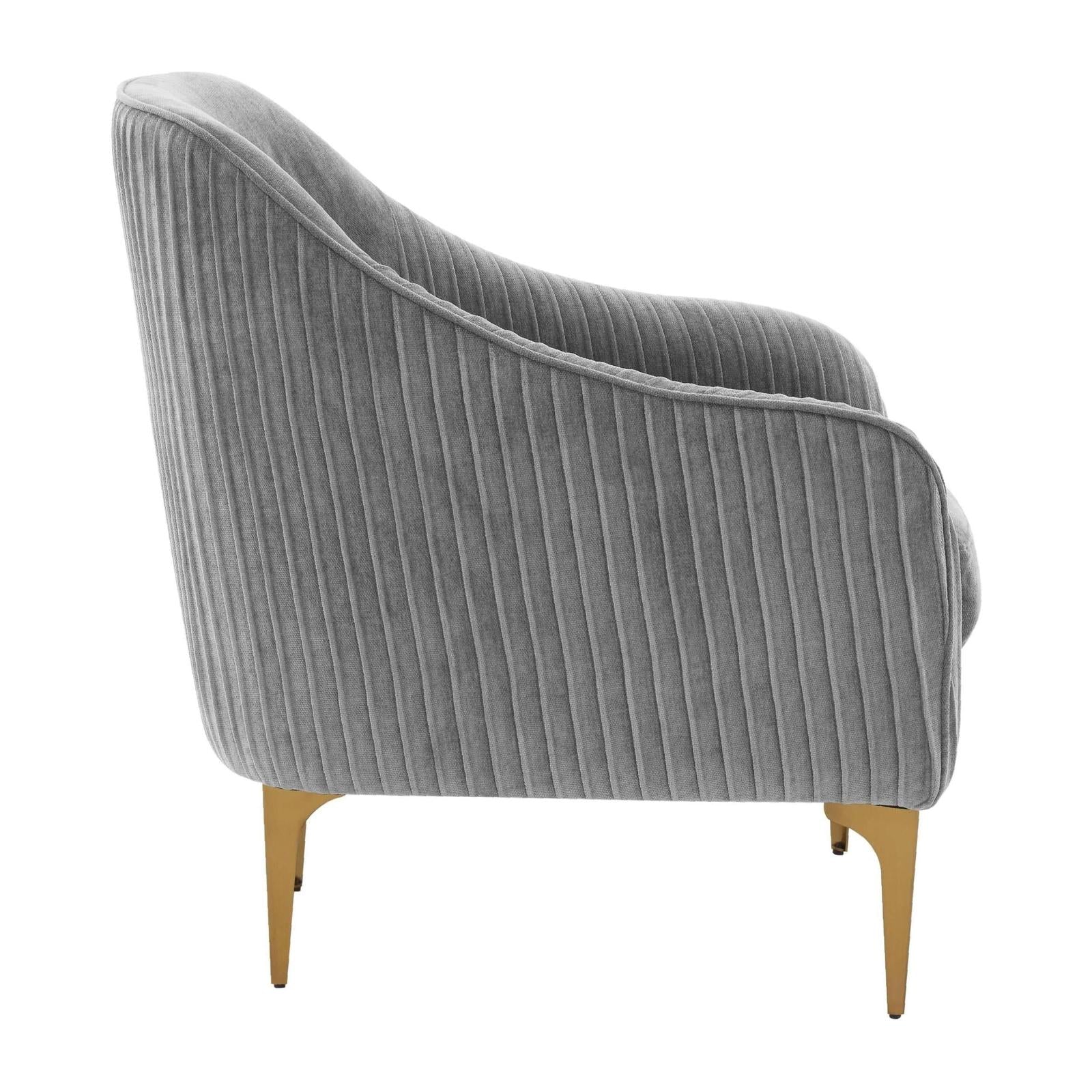 TOV Furniture Serena Grey Performance Velvet Accent Chair