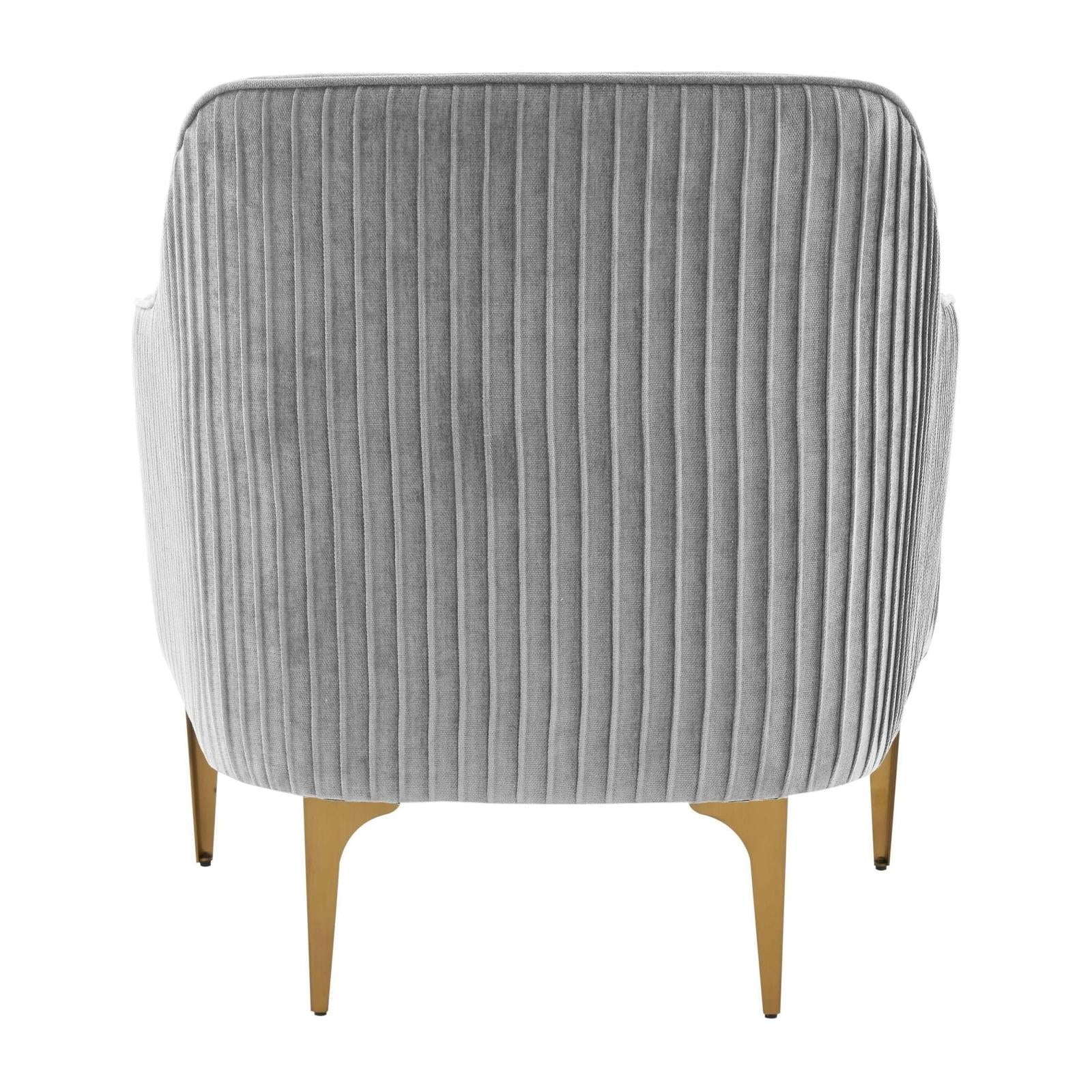 TOV Furniture Serena Grey Performance Velvet Accent Chair