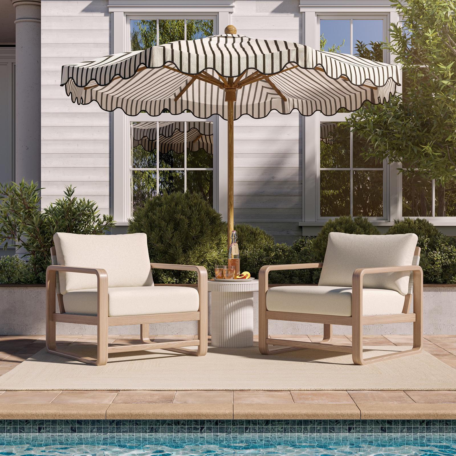 TOV Furniture Palata Cream Performance Fabric Outdoor Accent Chair