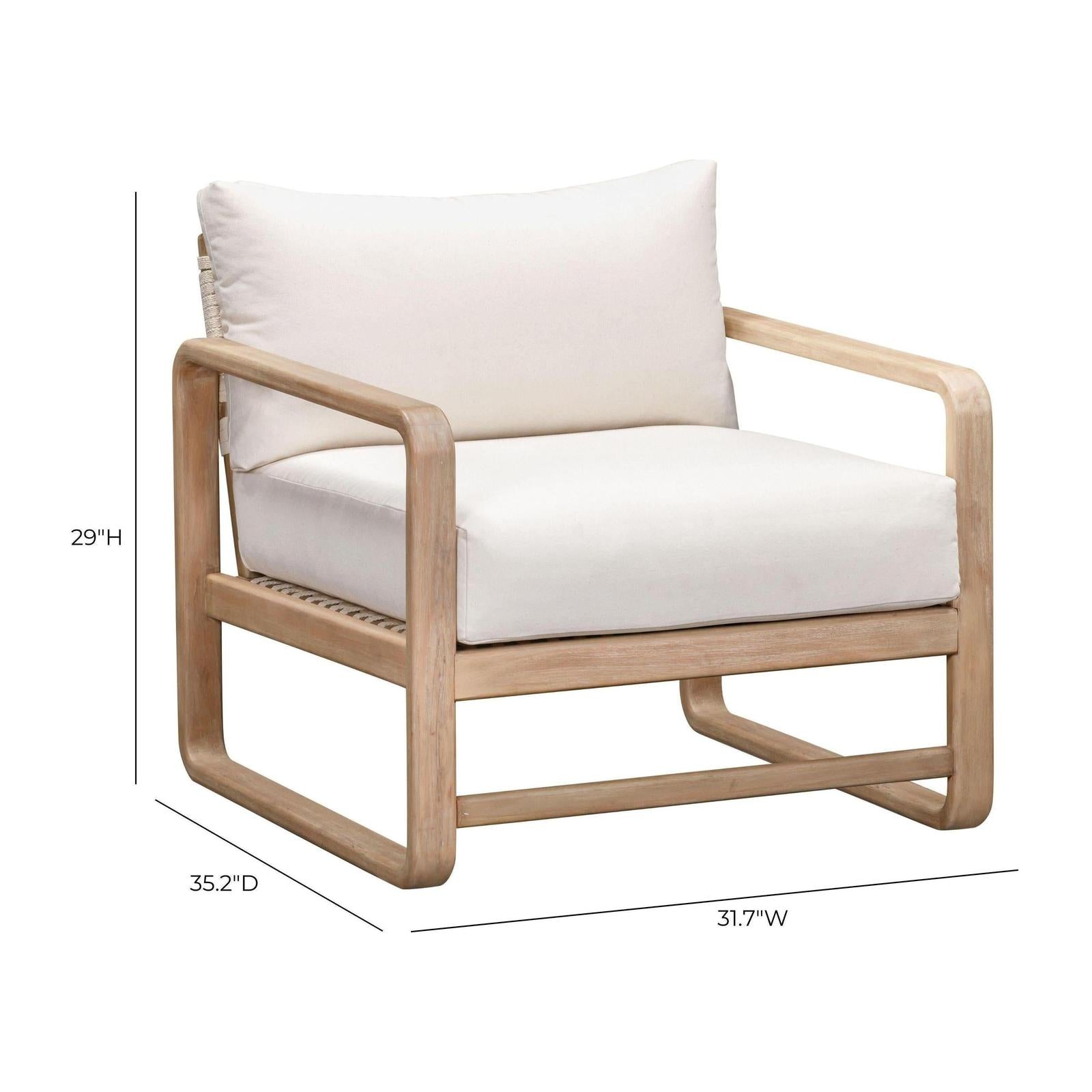 TOV Furniture Palata Cream Performance Fabric Outdoor Accent Chair