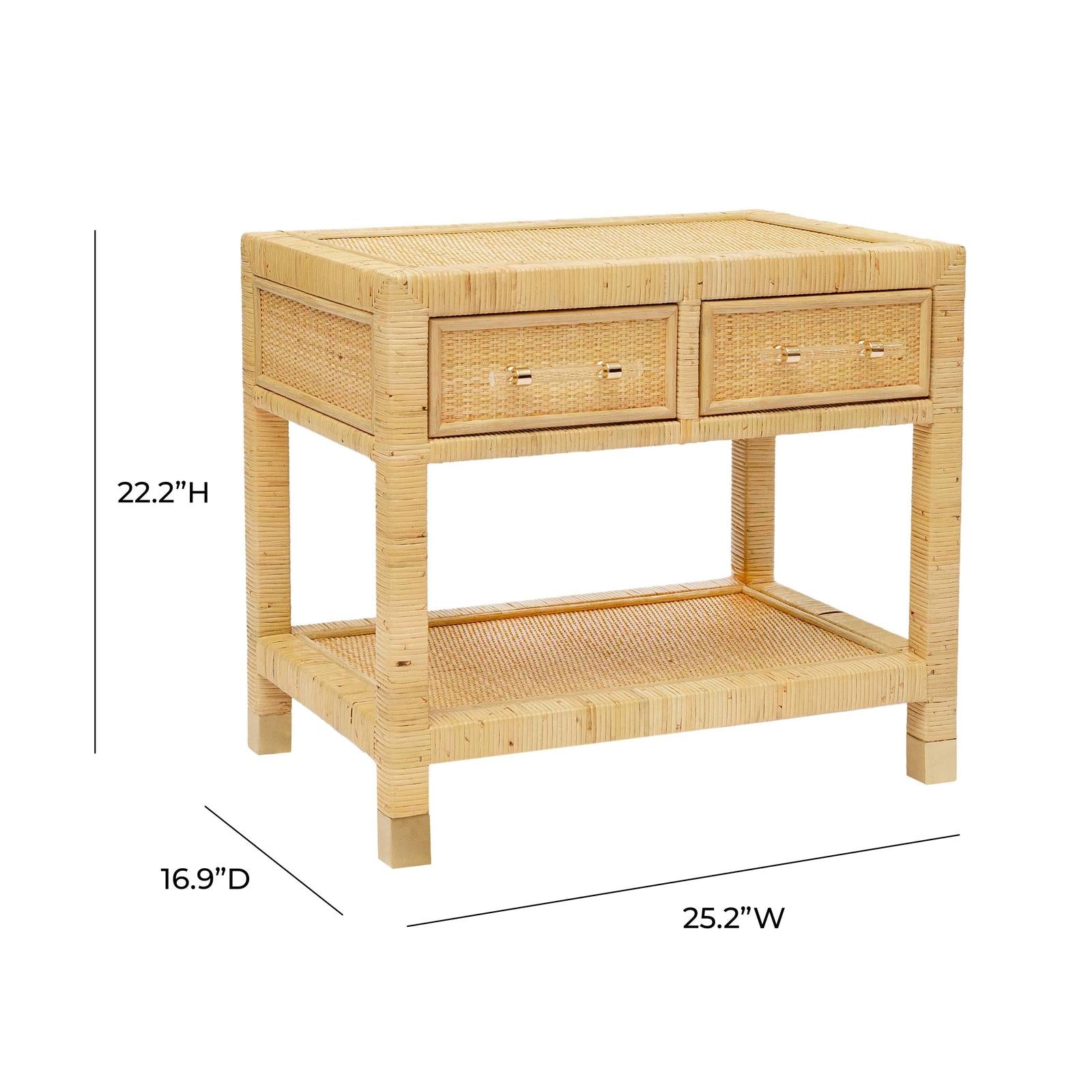 TOV Furniture Amara Natural Rattan Nightstand