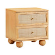 TOV Furniture Grappa Natural Wood & Rattan Wavy Nightstand