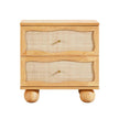 TOV Furniture Grappa Natural Wood & Rattan Wavy Nightstand