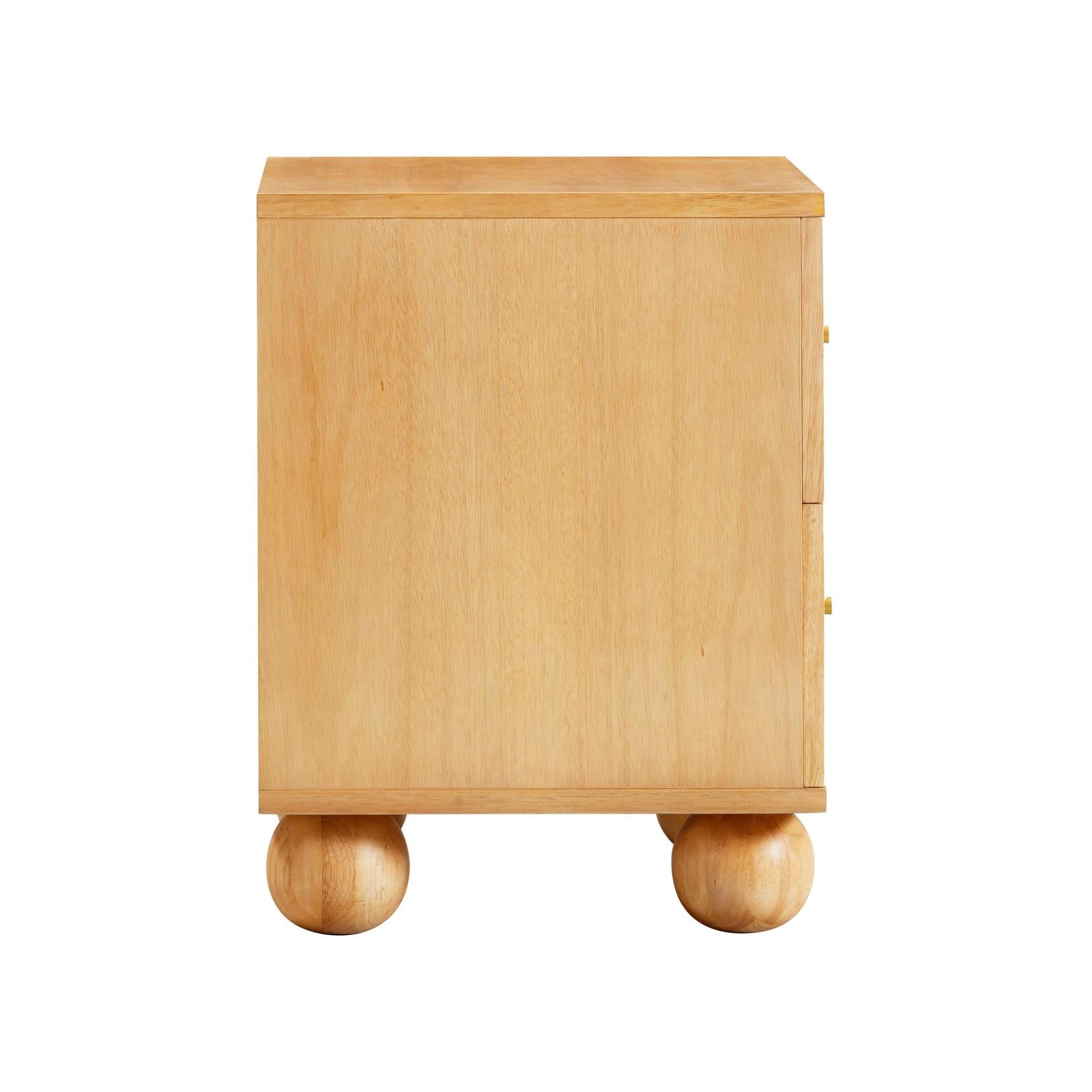 TOV Furniture Grappa Natural Wood & Rattan Wavy Nightstand