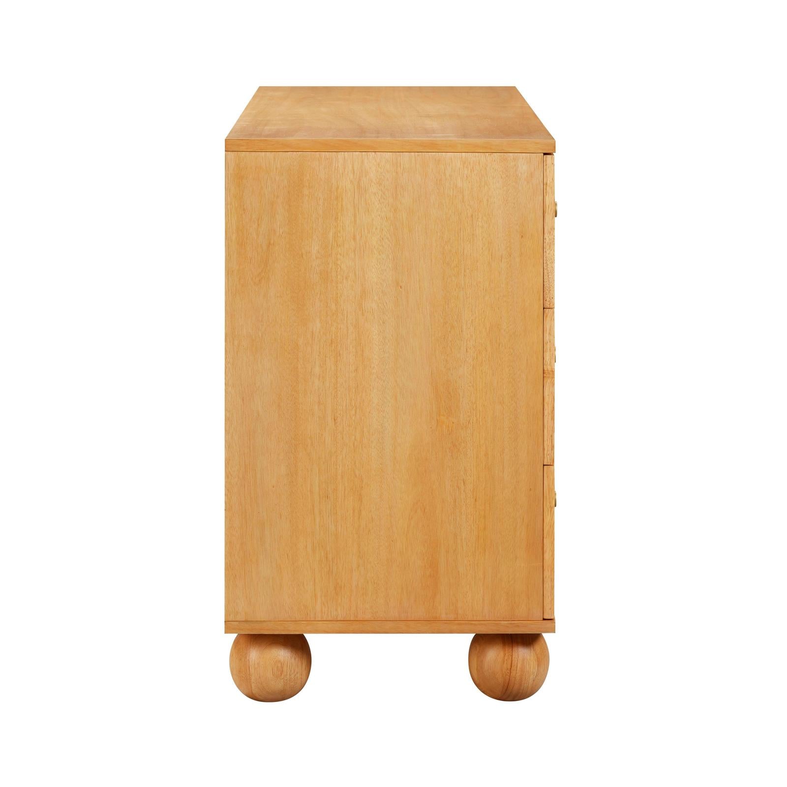 TOV Furniture Grappa Natural Wood & Rattan Wavy Dresser