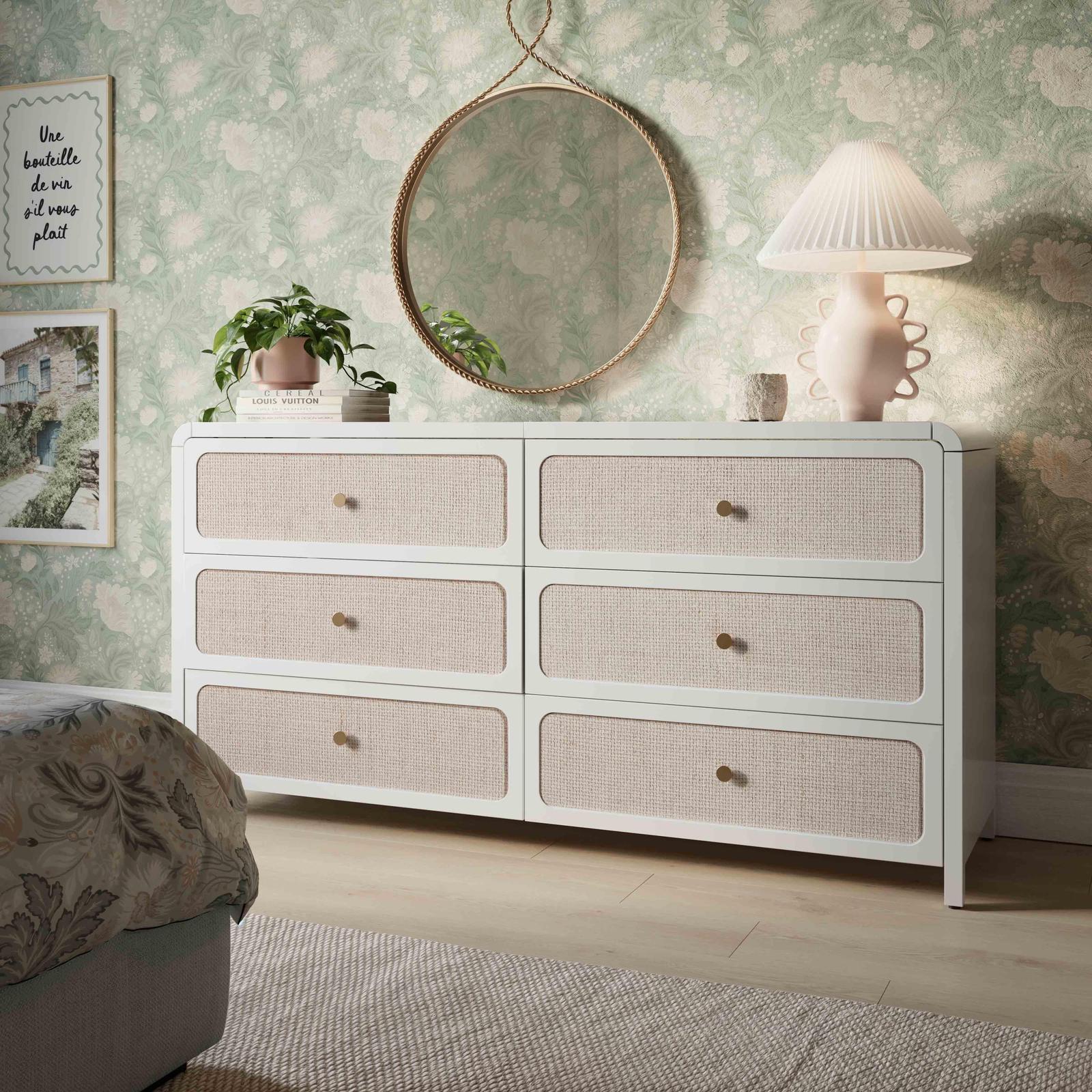 TOV Furniture Patty Rattan 6 Drawer Dresser