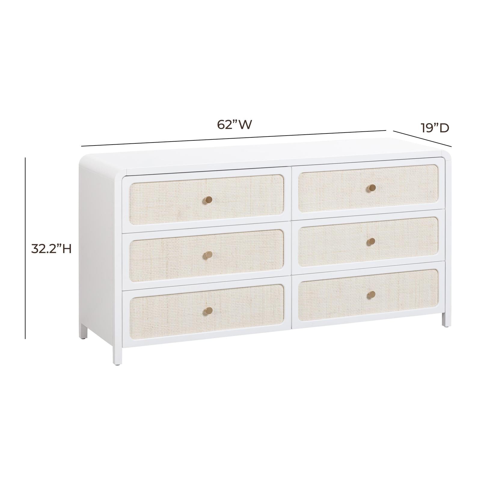 TOV Furniture Patty Rattan 6 Drawer Dresser