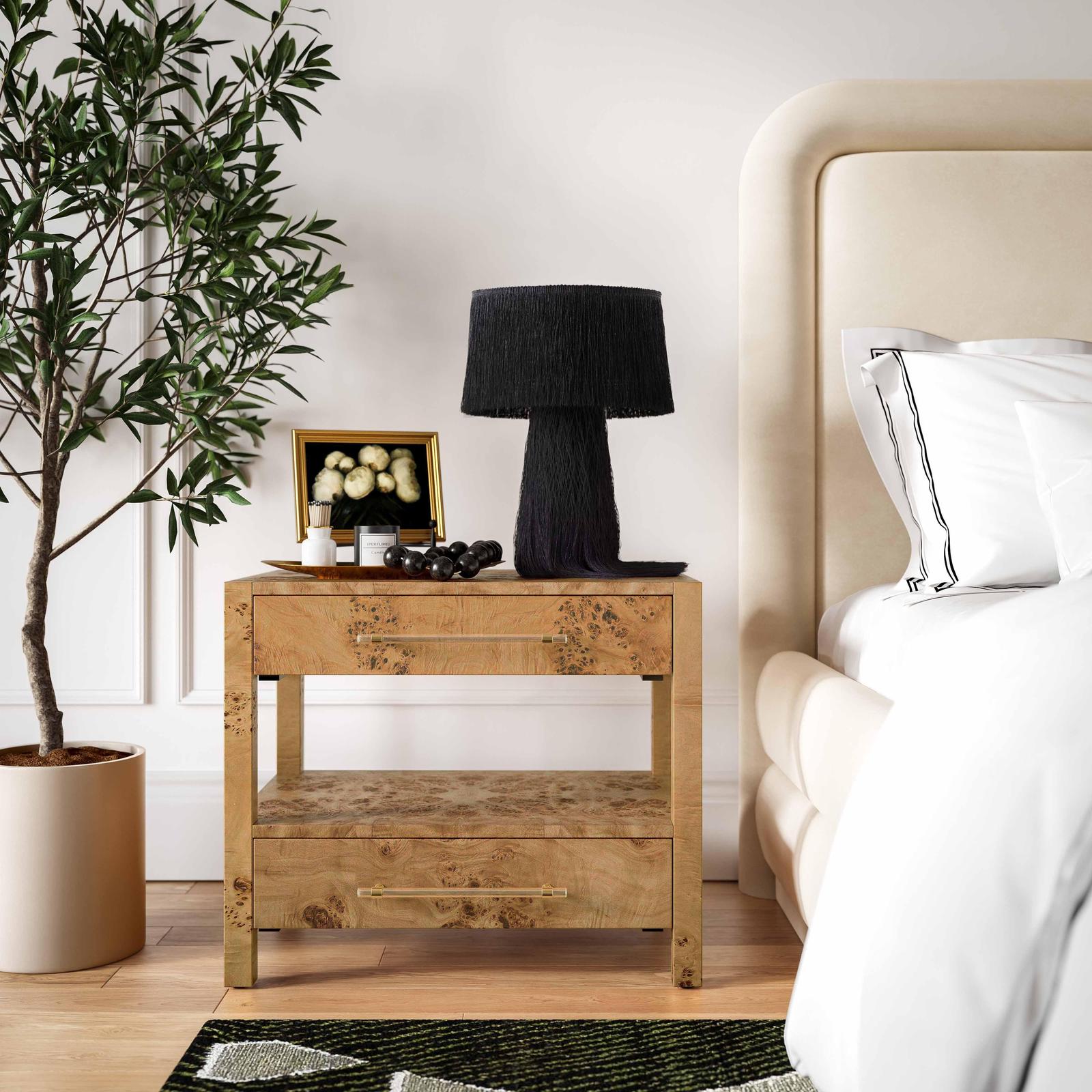 TOV Furniture Brandyss Burl Nightstand