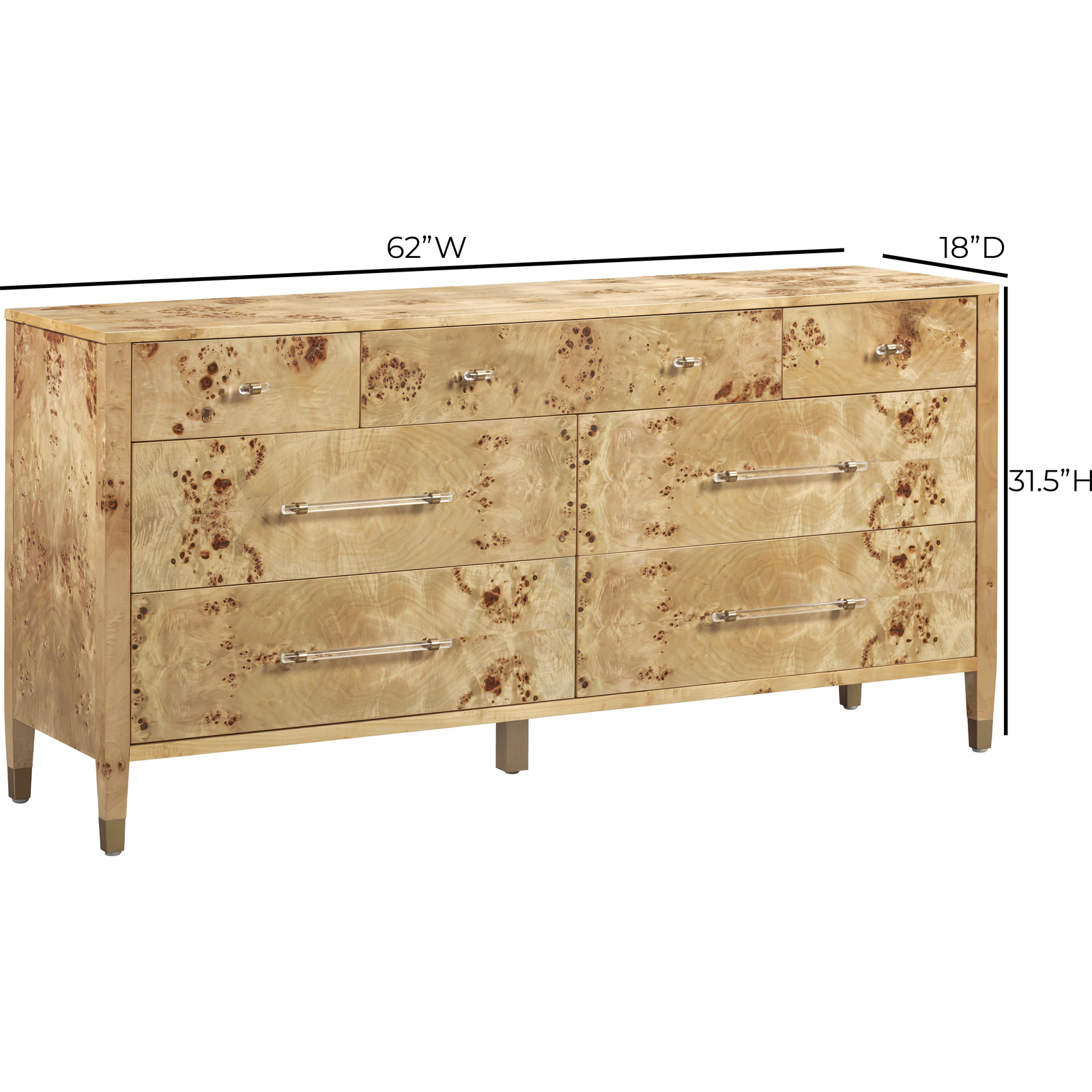 TOV Furniture Brandyss Burl Drawer Dresser