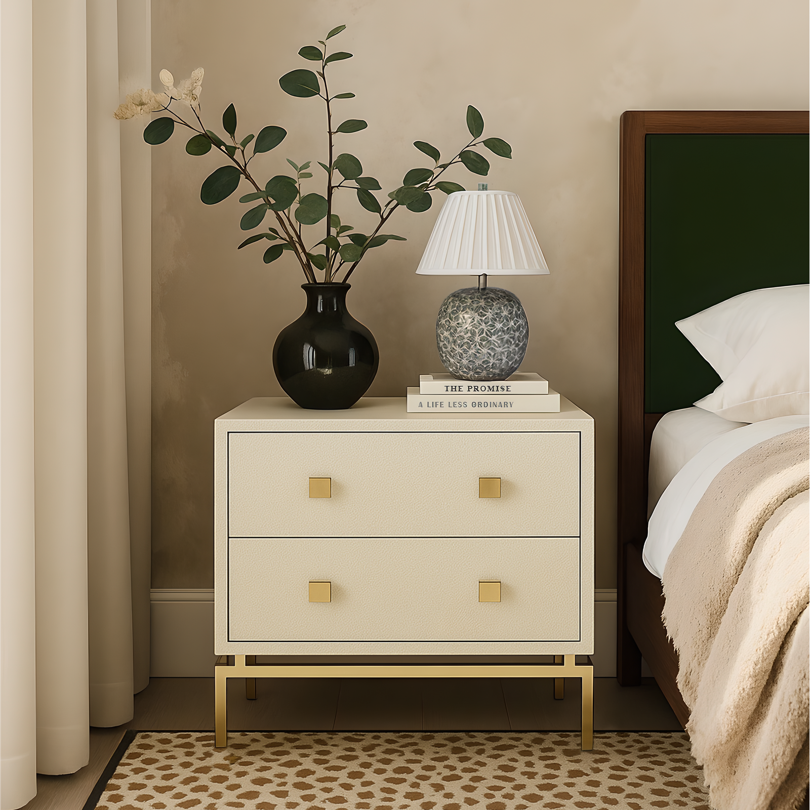 TOV Furniture Pesce Shagreen Nightstand