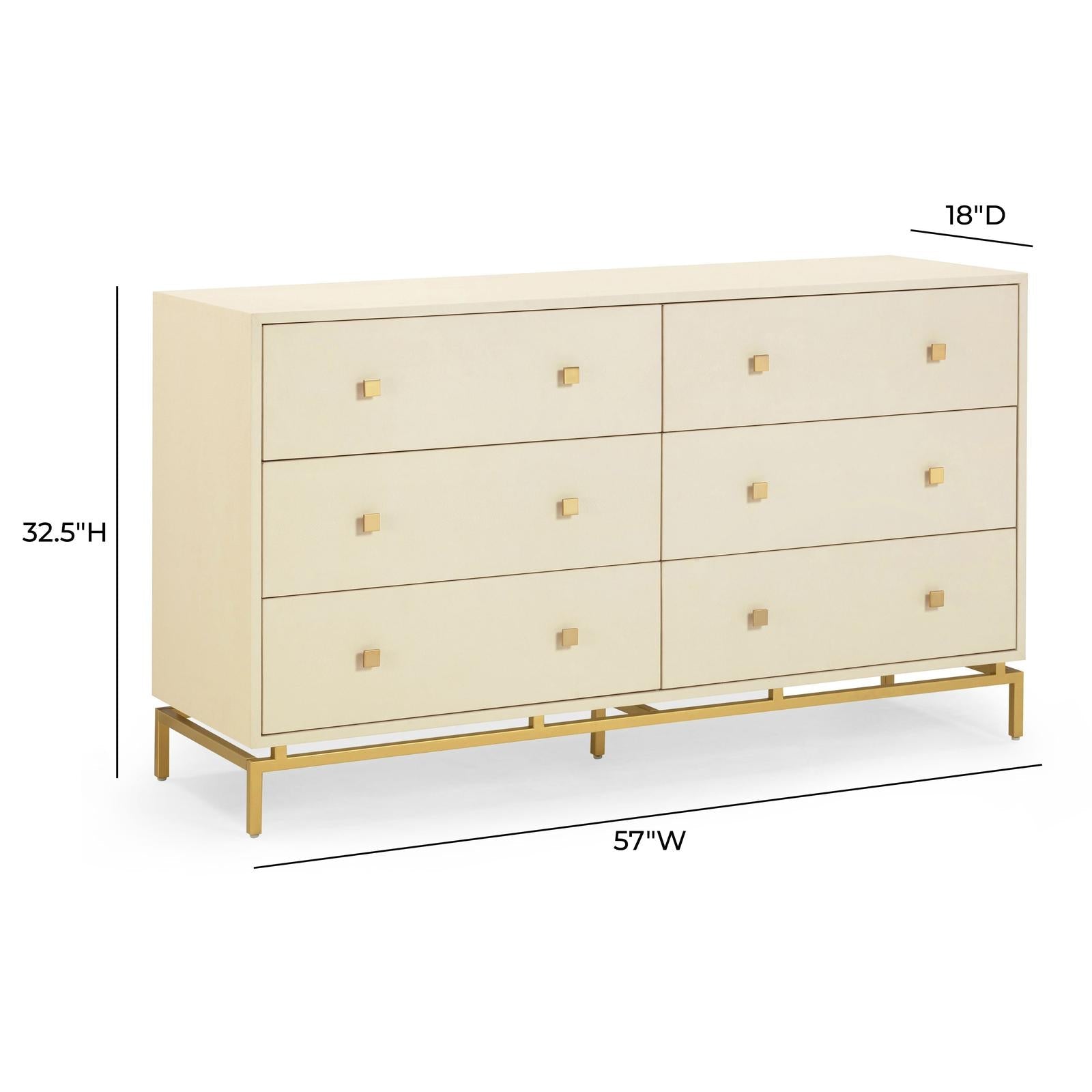 TOV Furniture Pesce Shagreen 6 Drawer Dresser