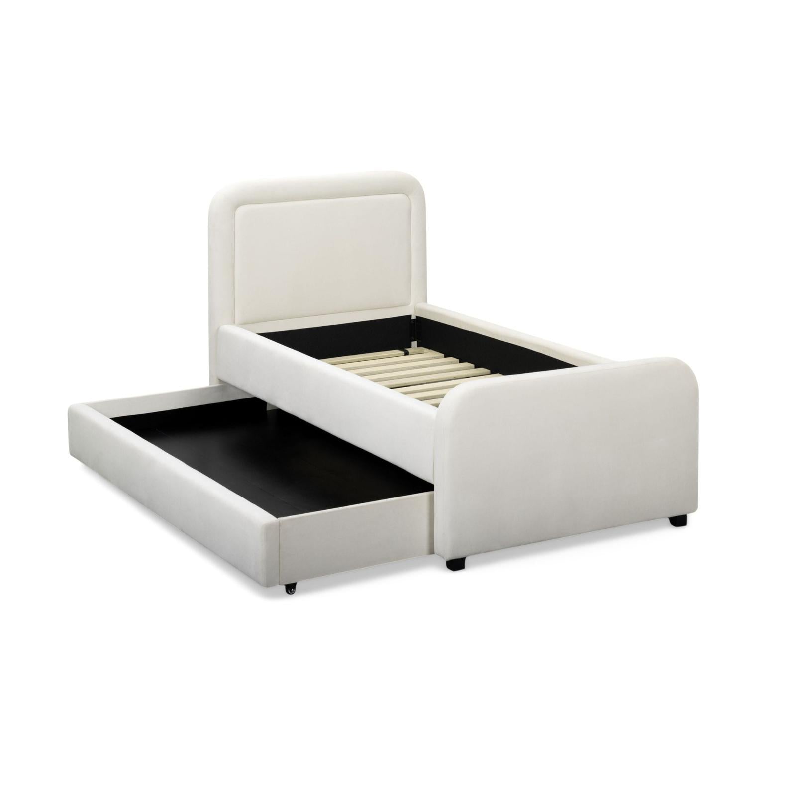TOV Furniture Briella Performance Velvet Trundle Bed in Twin