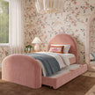 TOV Furniture Moon Rose Upcycled Contract-Grade Chenille Twin Trundle Bed