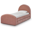 TOV Furniture Moon Rose Upcycled Contract-Grade Chenille Twin Trundle Bed