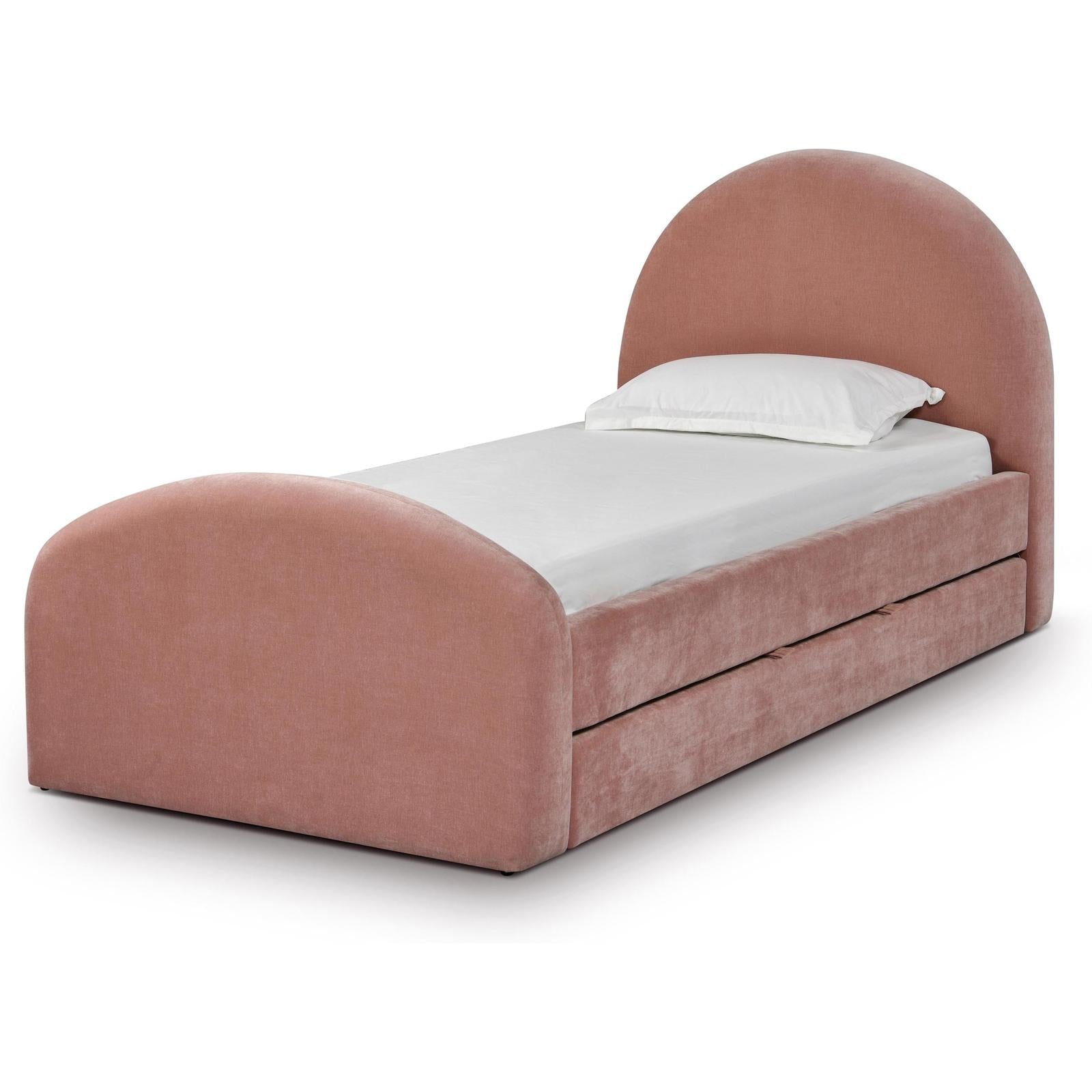 TOV Furniture Moon Rose Upcycled Contract-Grade Chenille Twin Trundle Bed
