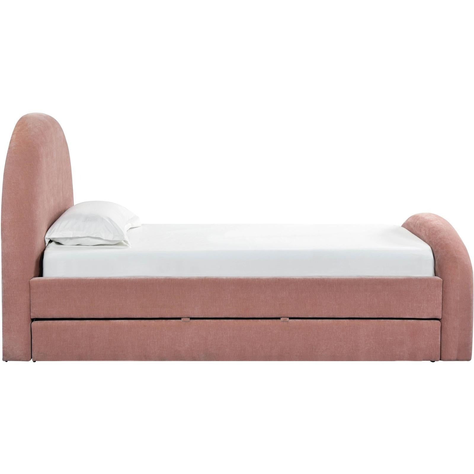 TOV Furniture Moon Rose Upcycled Contract-Grade Chenille Twin Trundle Bed