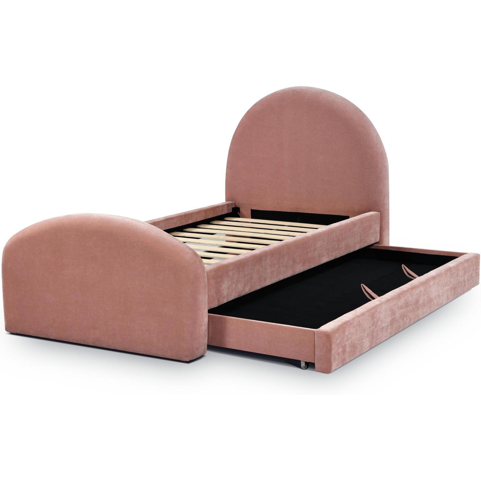 TOV Furniture Moon Rose Upcycled Contract-Grade Chenille Twin Trundle Bed