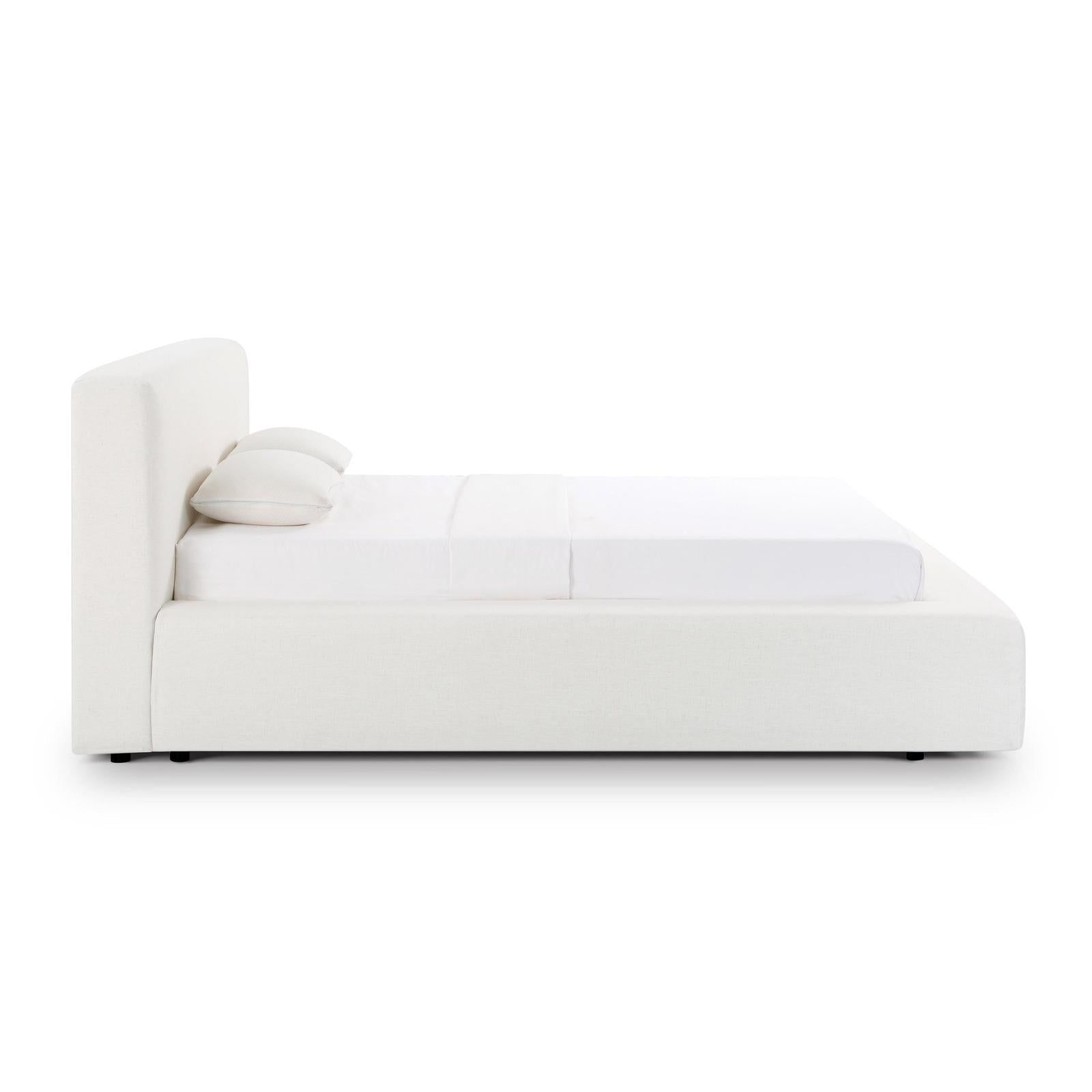 TOV Furniture Meena Cream Upcycled Linen Storage Bed