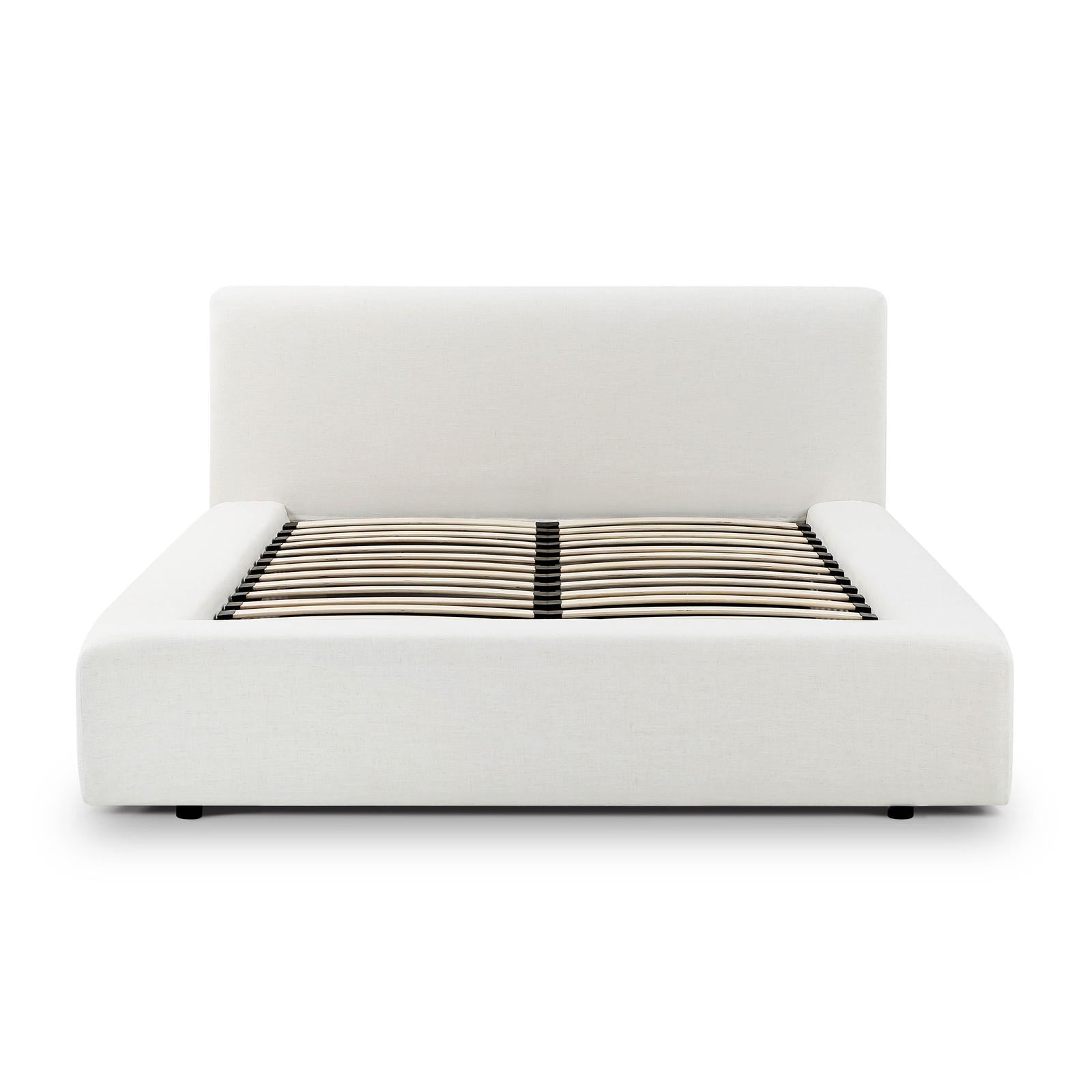 TOV Furniture Meena Cream Upcycled Linen Storage Bed