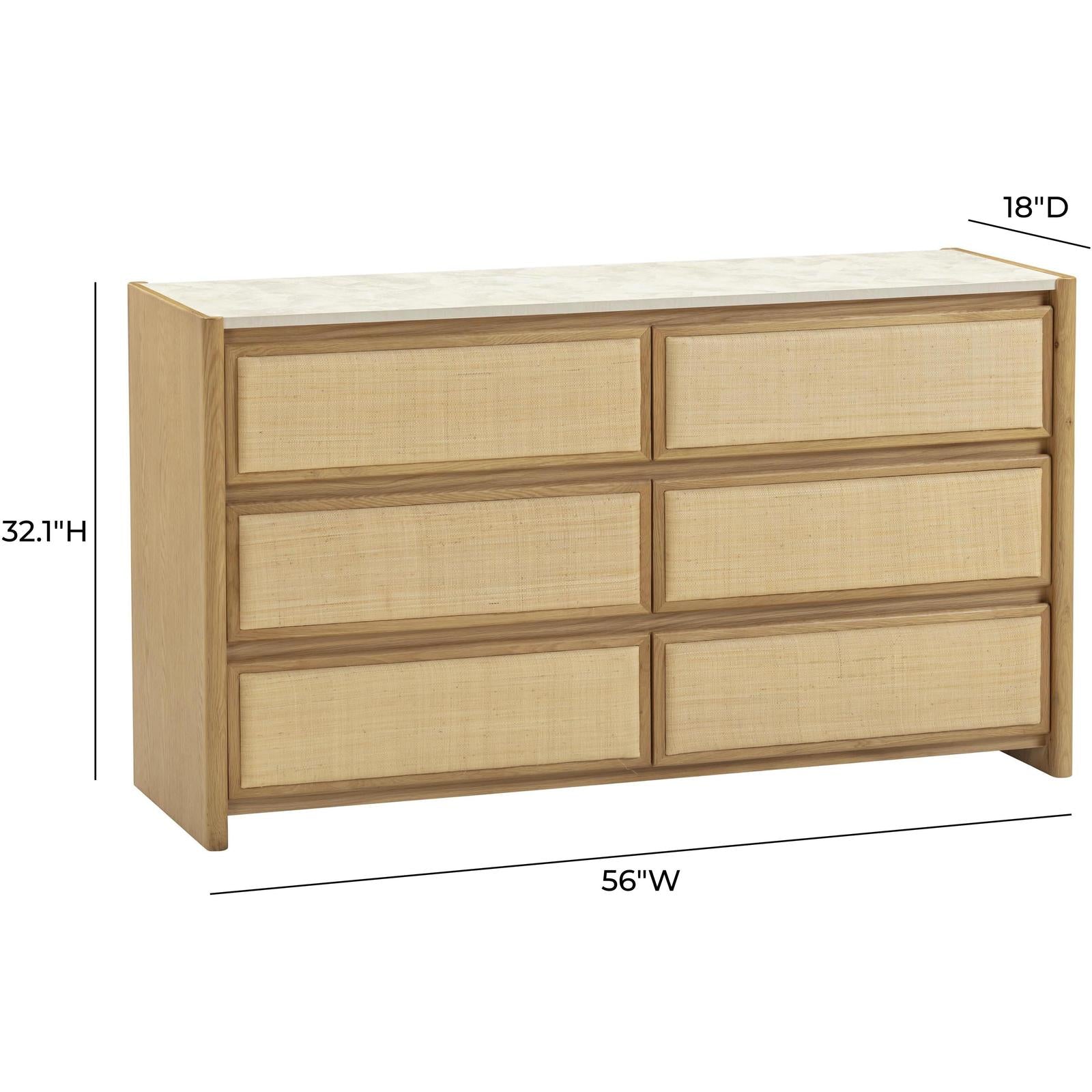 TOV Furniture Paige Natural Oak Drawer Dresser