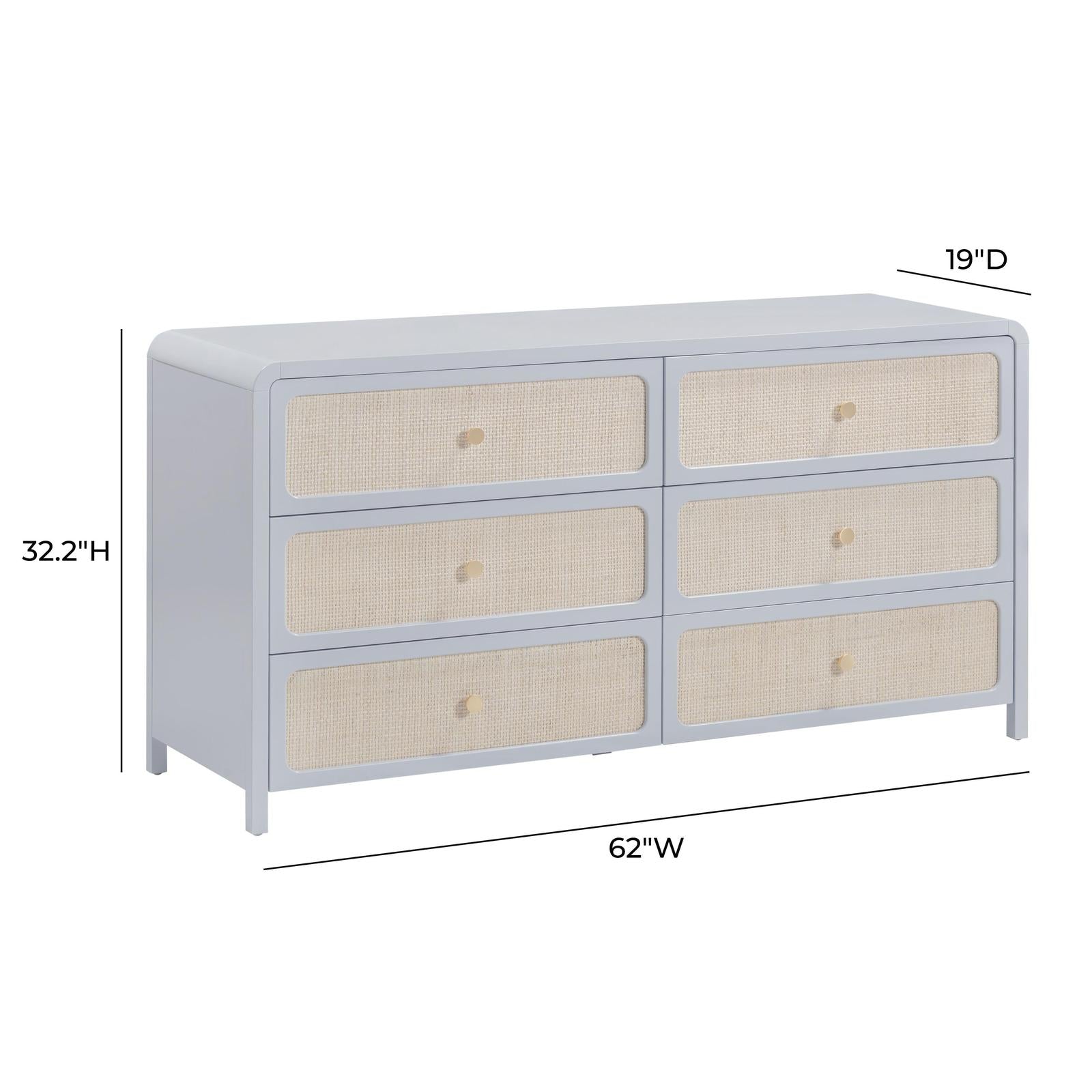 TOV Furniture Patty Rattan 6 Drawer Dresser