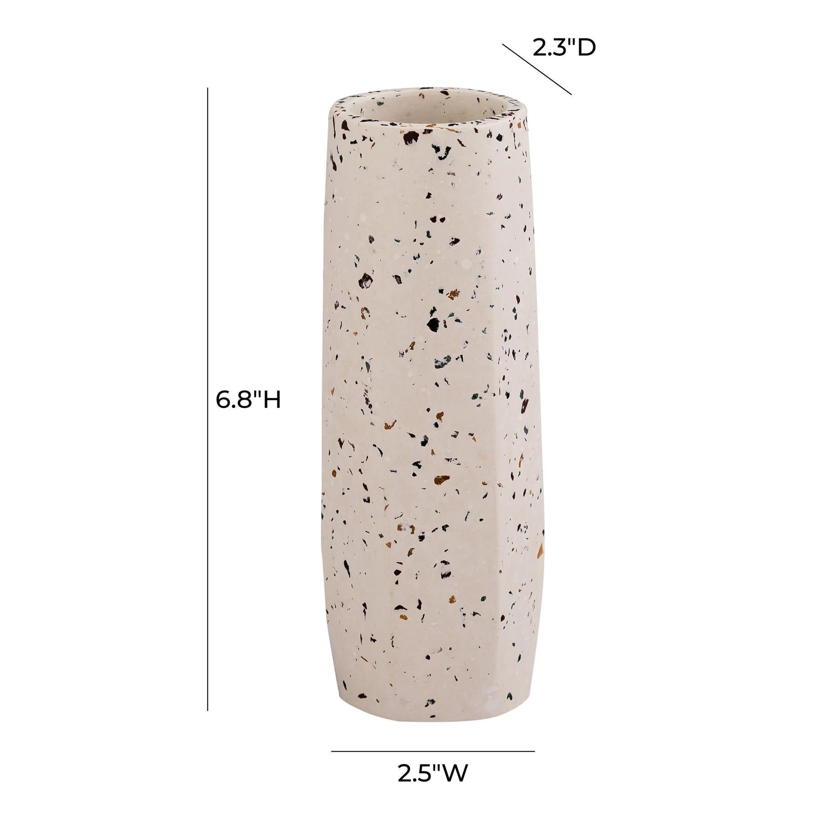 TOV Furniture Terrazzo White Vase