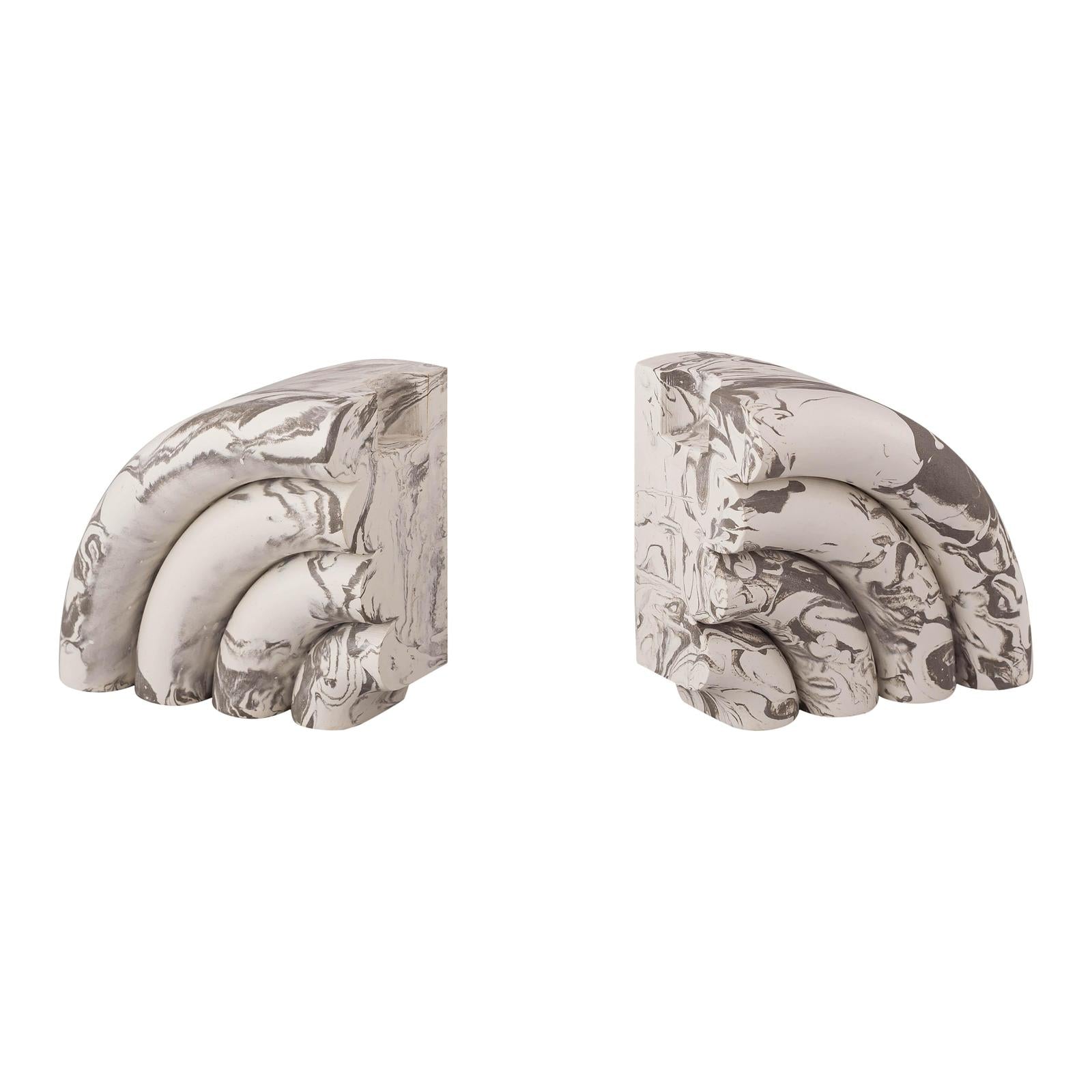 TOV Furniture Grey Marble Bookends - Set of 2