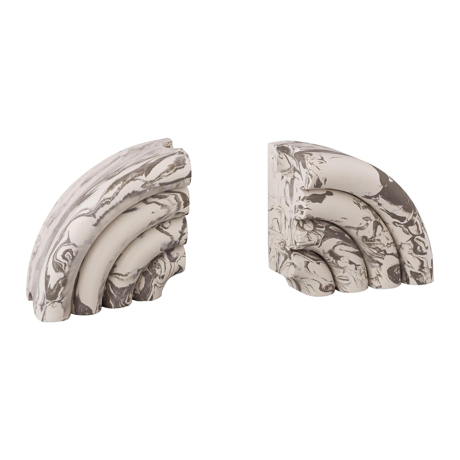 TOV Furniture Grey Marble Bookends - Set of 2