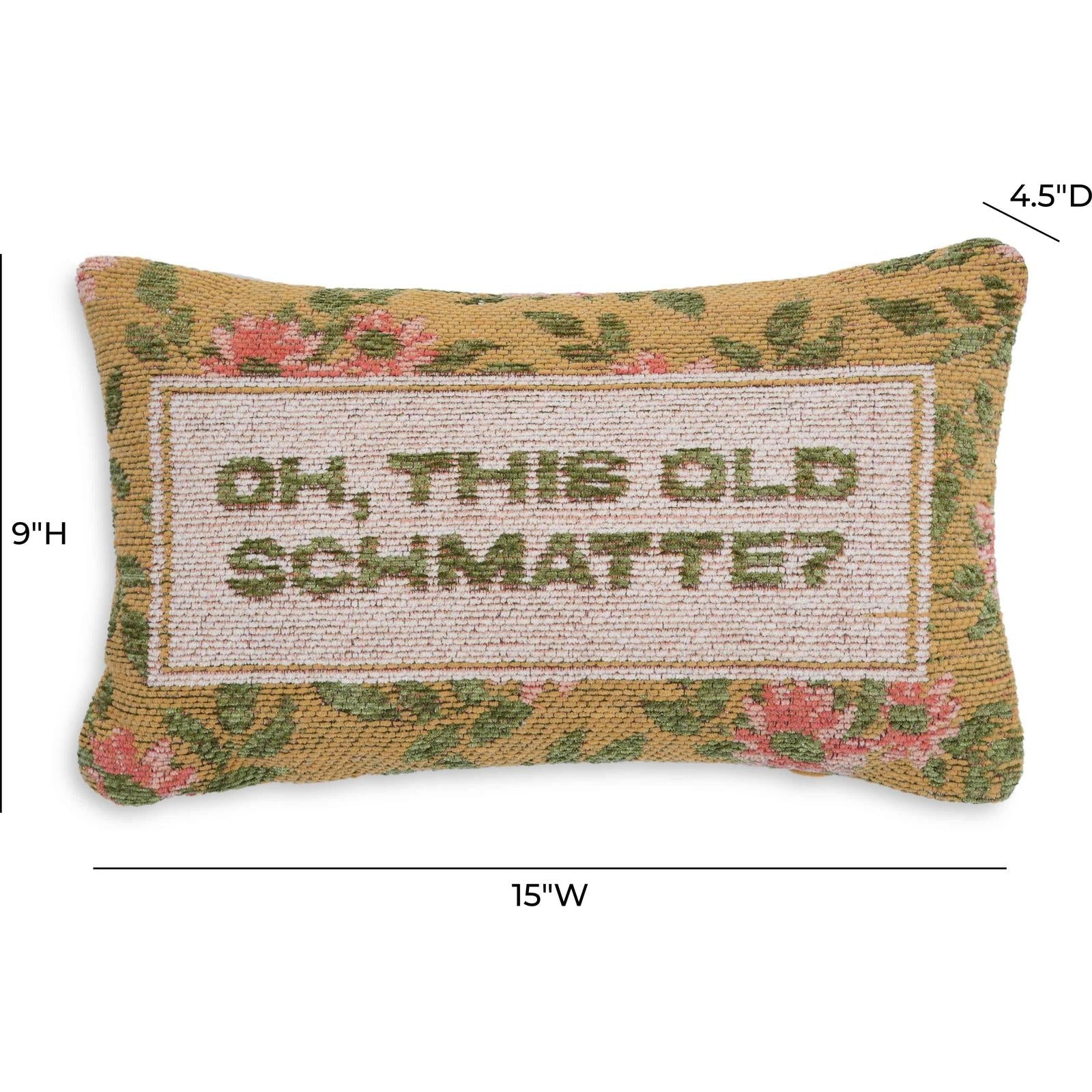 TOV Furniture Oh This Old Schmatte Jacquard Cotton Throw Pillow
