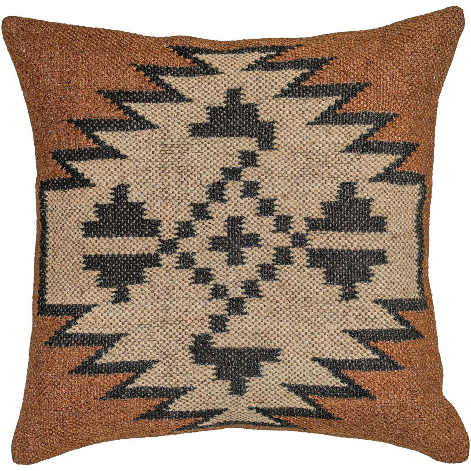 TOV Furniture Terra Square Wool and Jute Kilim Throw Pillow