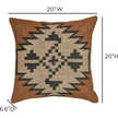 TOV Furniture Terra Square Wool and Jute Kilim Throw Pillow
