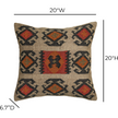 TOV Furniture Terra Square Wool and Jute Kilim Throw Pillow