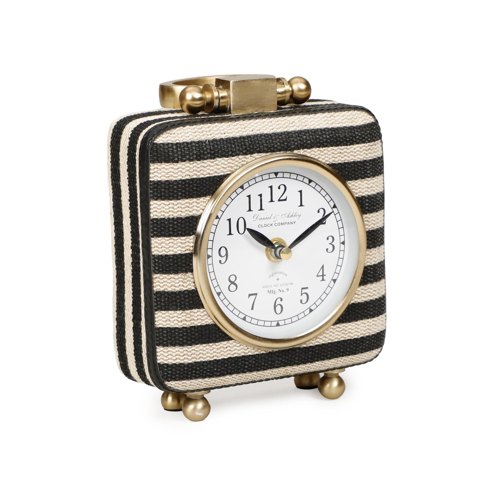 TOV Furniture Mona Black Striped Contract-Grade Standing Accent Clock