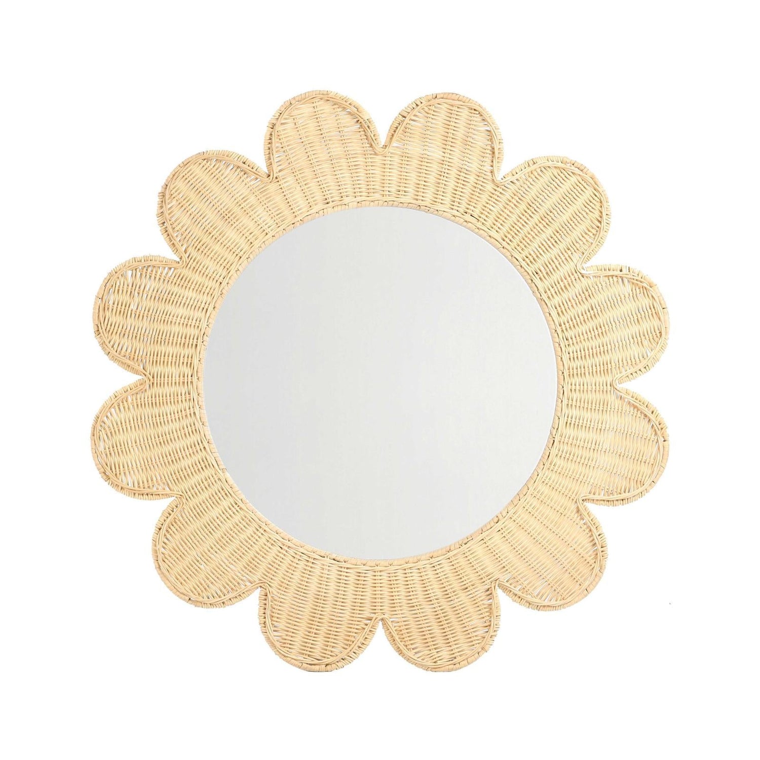 TOV Furniture Coralie 33.4" Rattan Round Wall Mirror